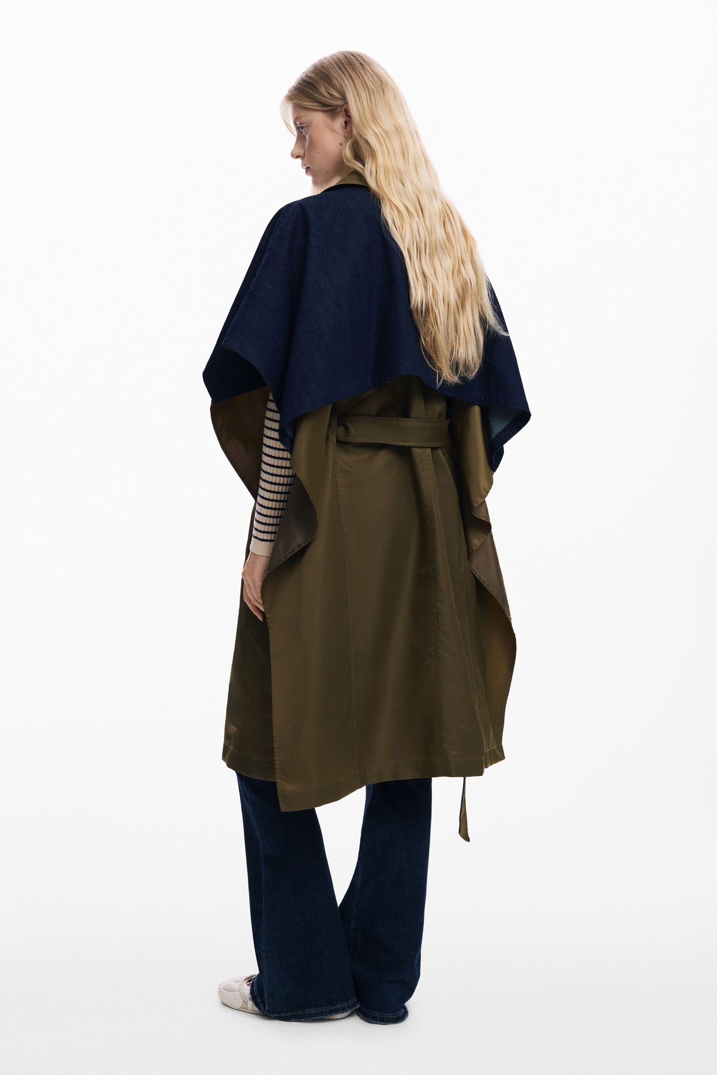 Desigual - Bimaterial trench-style poncho