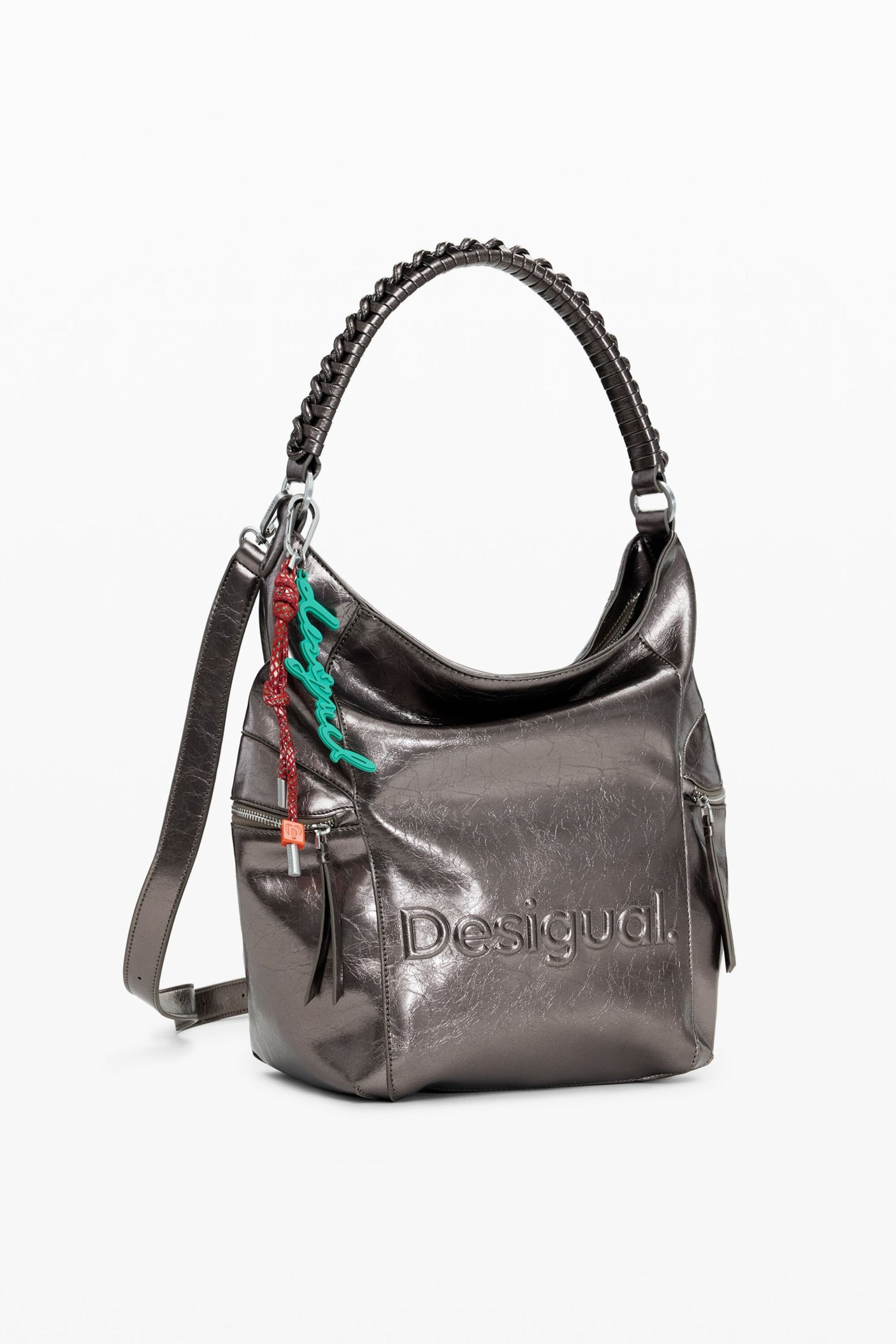 Desigual - Metallic backpack with large logo