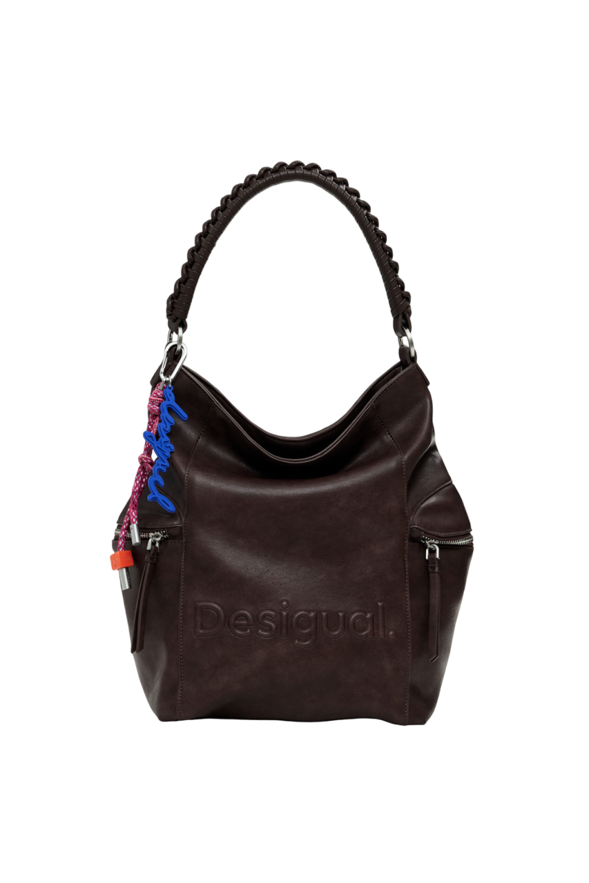 Desigual - Large logo suede-effect backpack