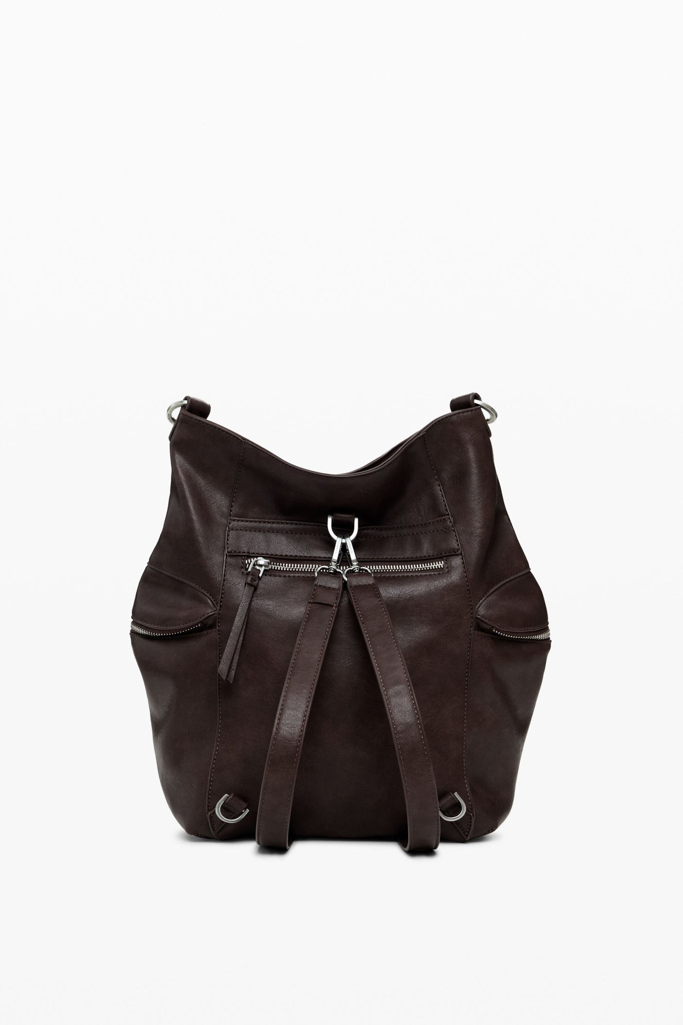 Desigual - Large logo suede-effect backpack