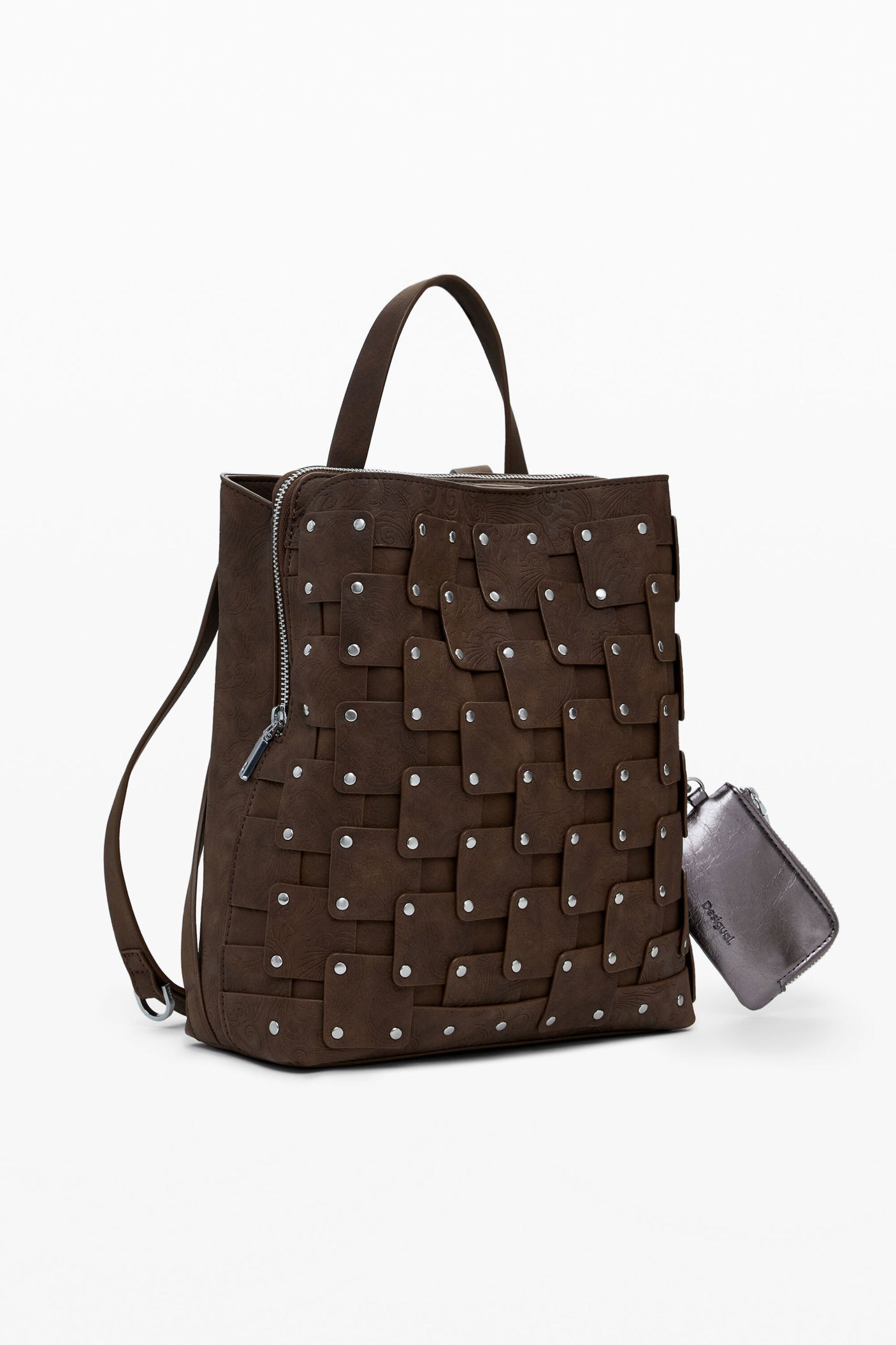 Desigual - Medium faux leather patch backpack