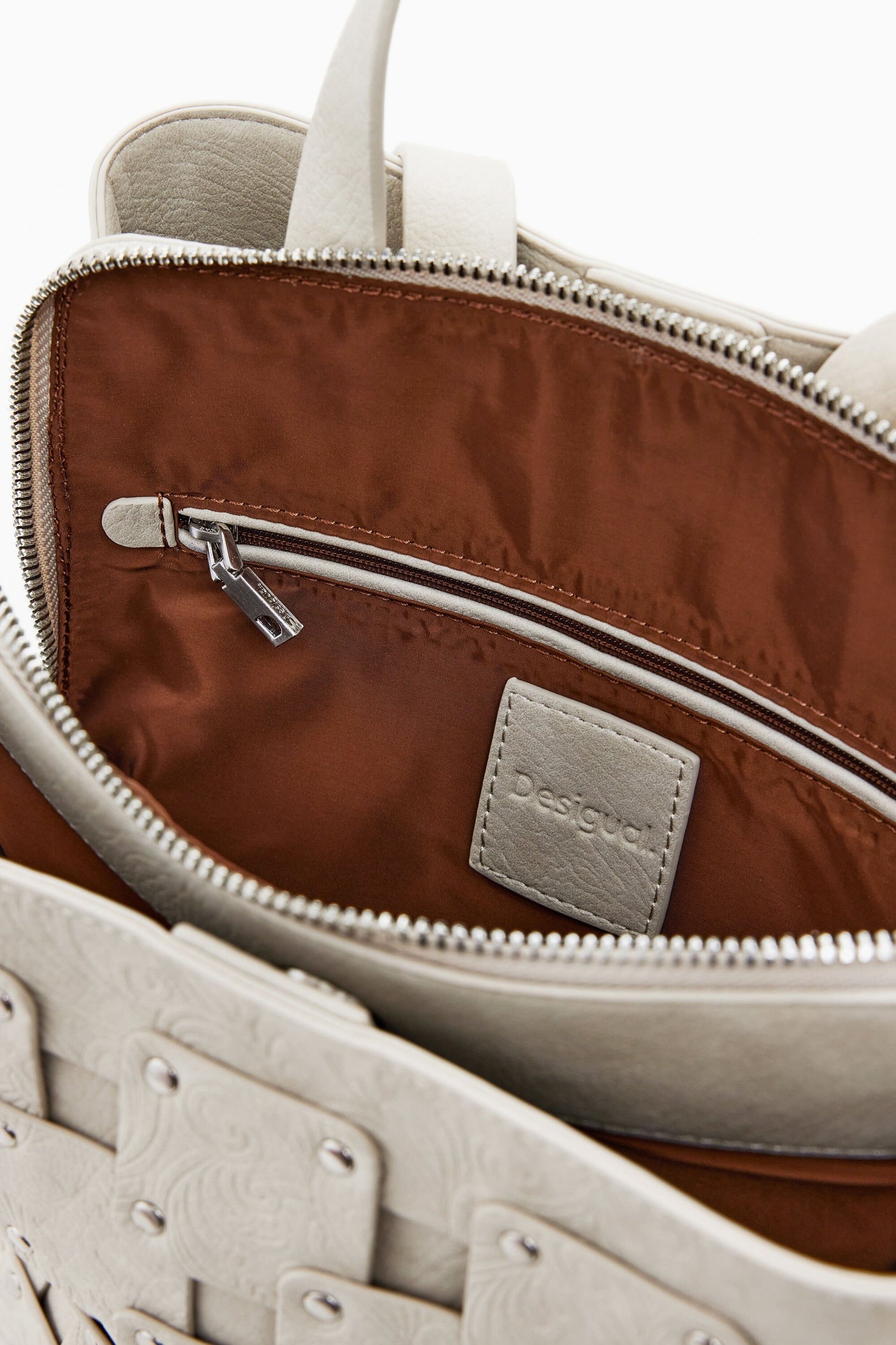 Desigual - Medium faux leather patch backpack