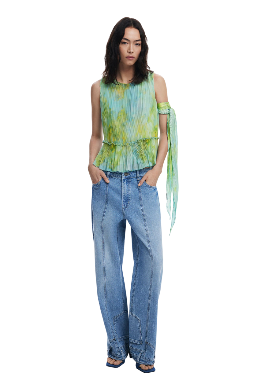 Desigual - Watercolor crumpled scarf