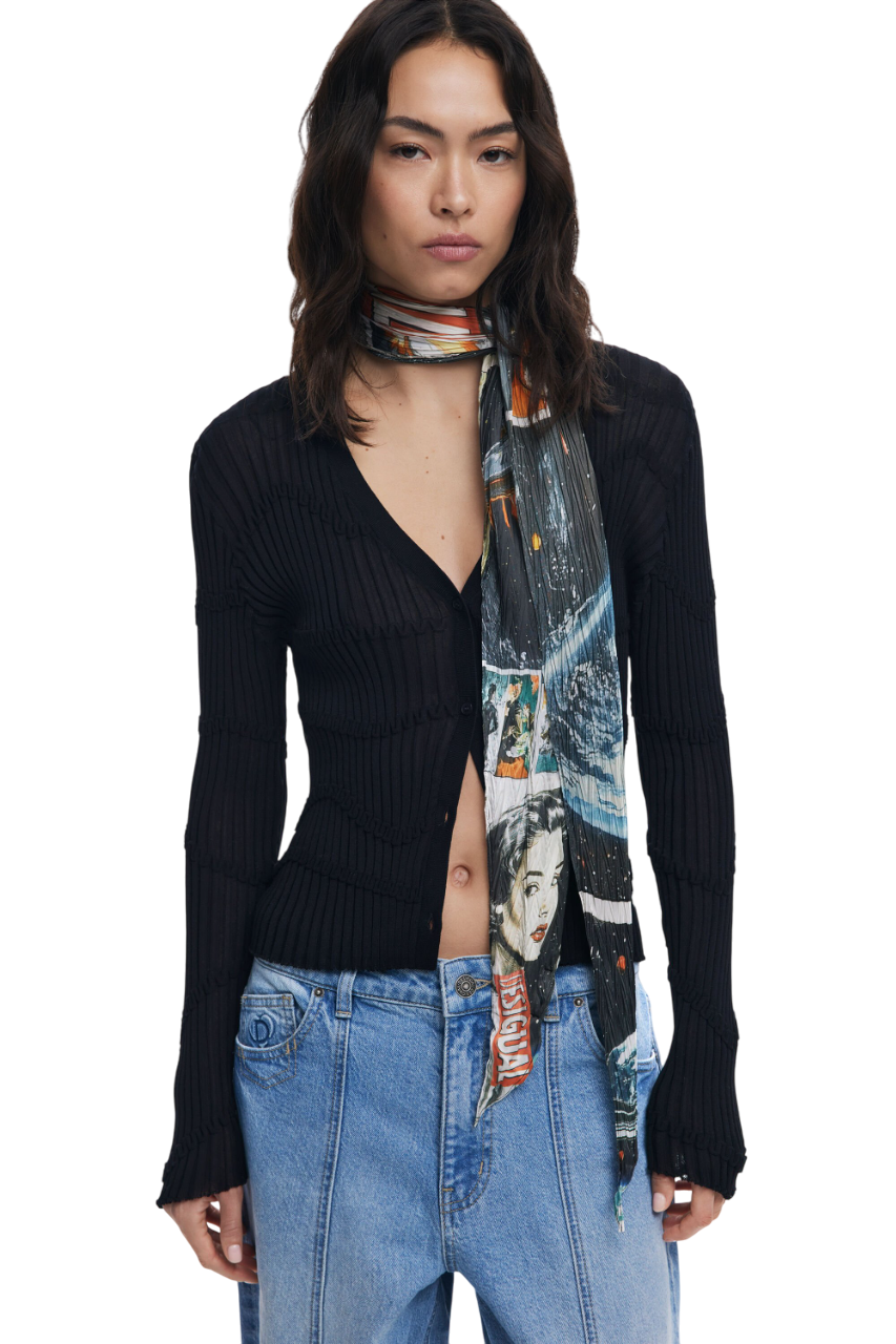 Desigual - Wrinkled collage scarf