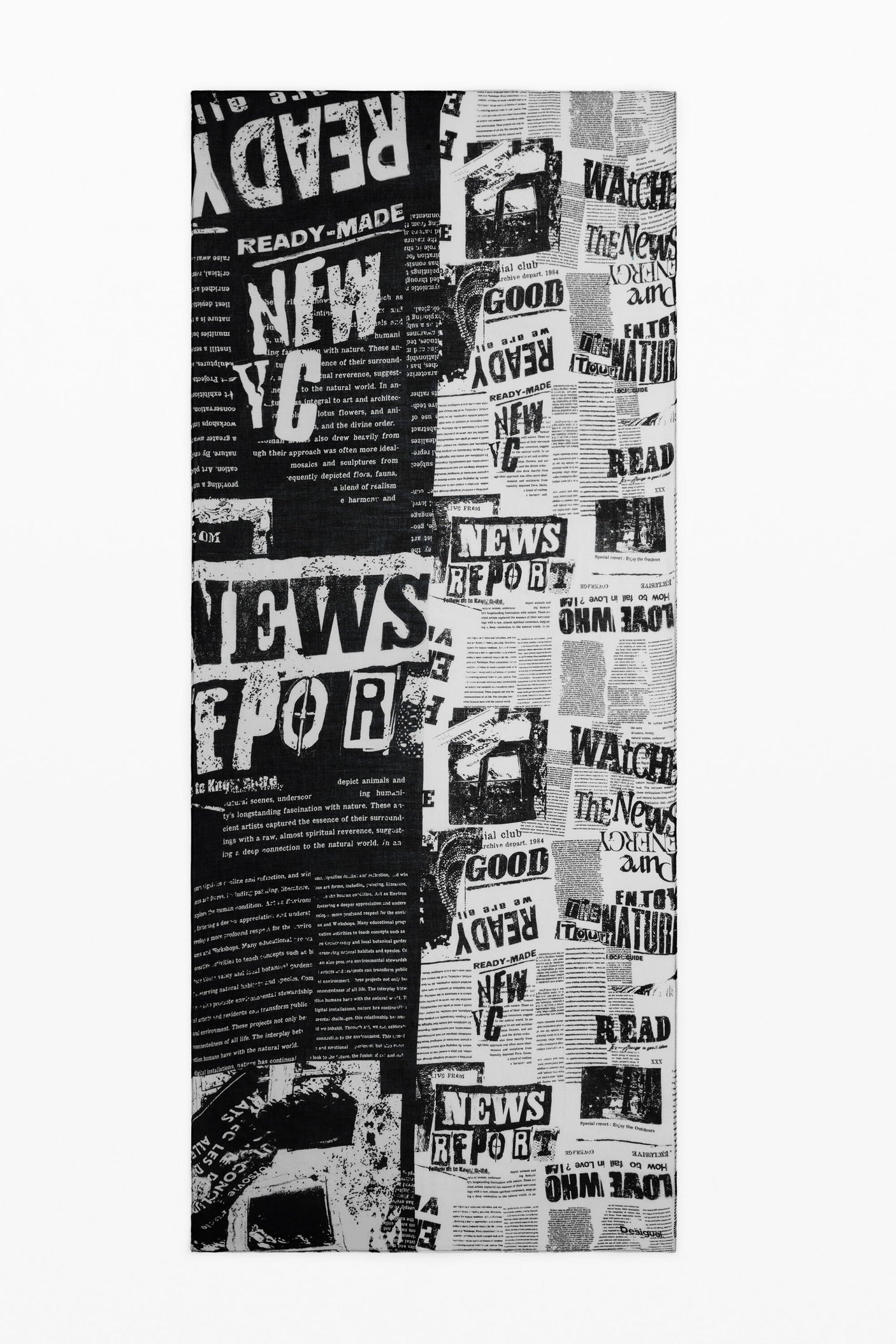Desigual - Rectangular newspaper scarf