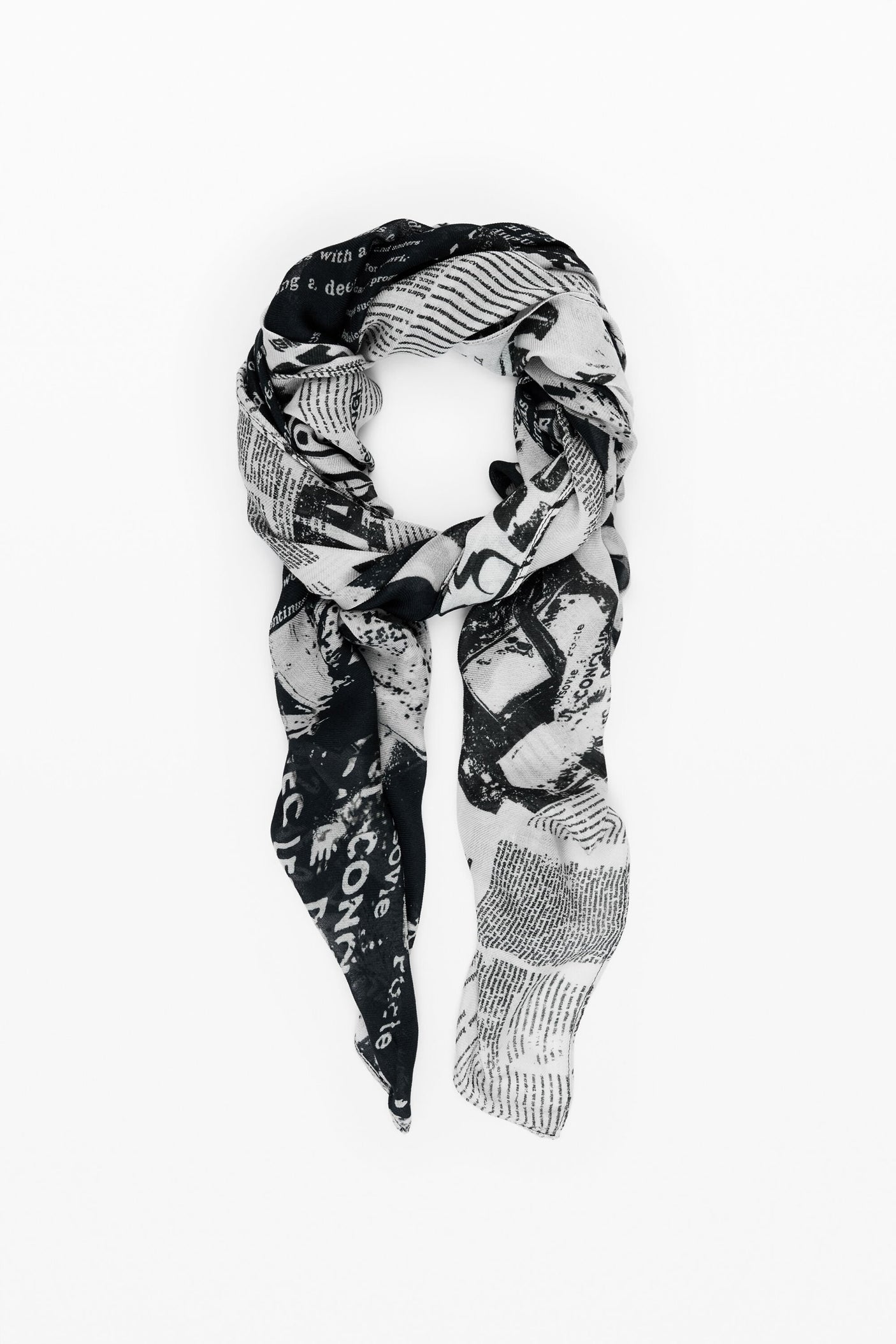 Desigual - Rectangular newspaper scarf