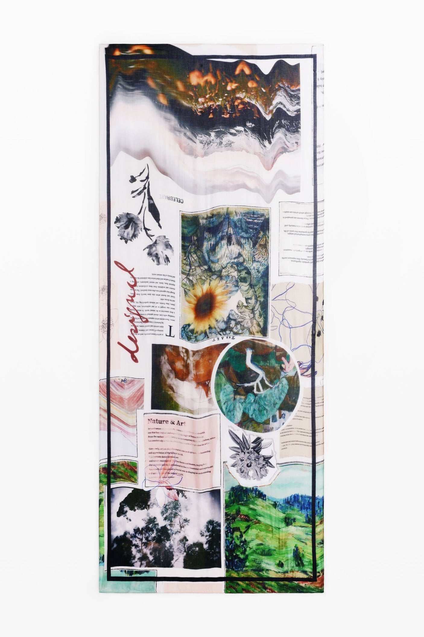 Desigual - Rectangular collage scarf