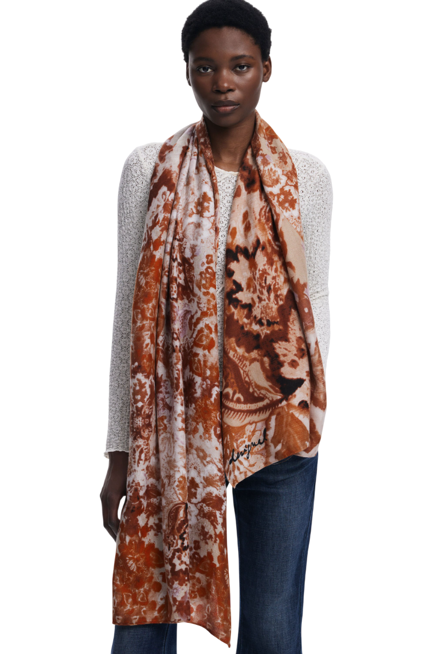 Desigual - Rectangular paisley scarf