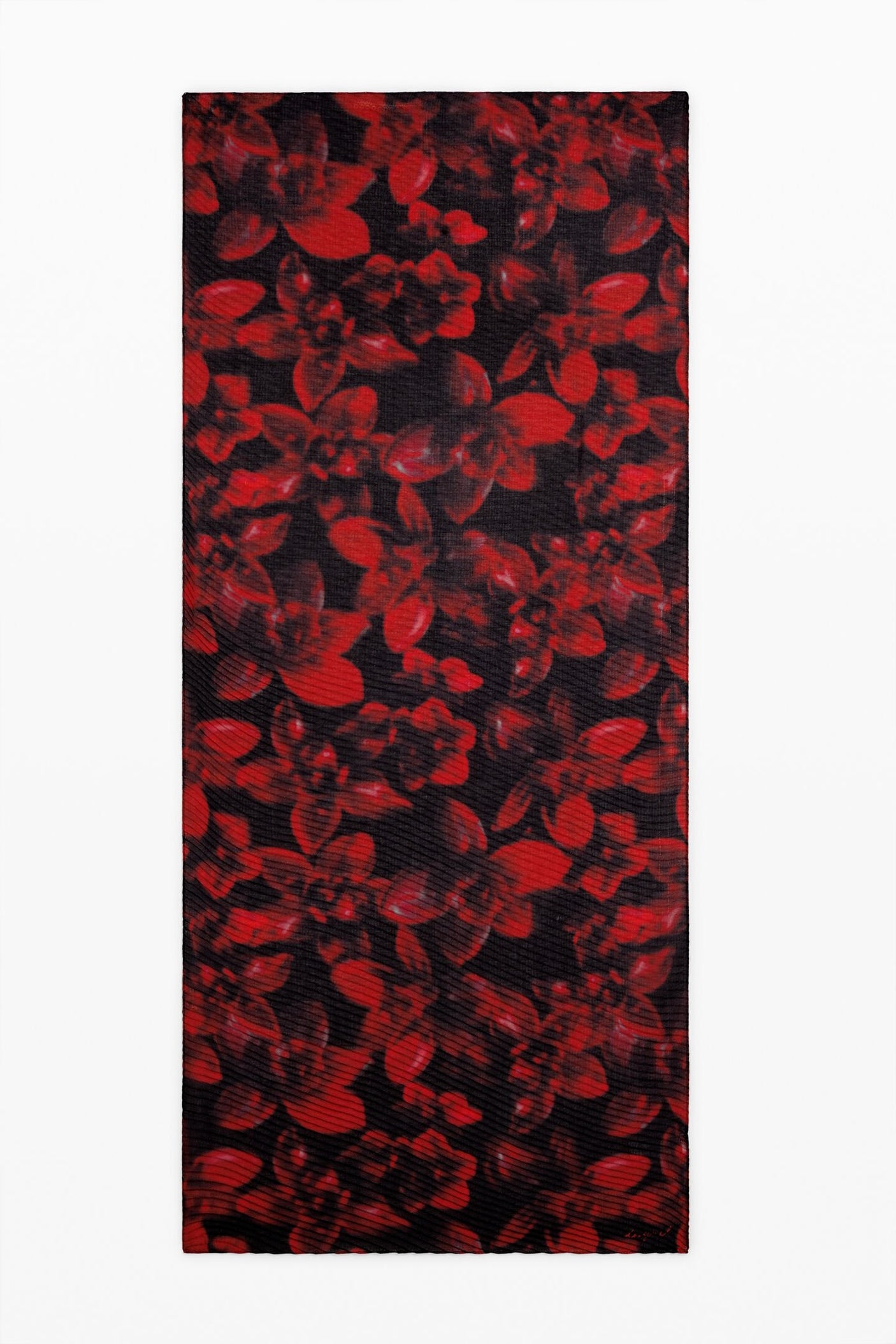 Desigual - Rectangular scarf with red flowers