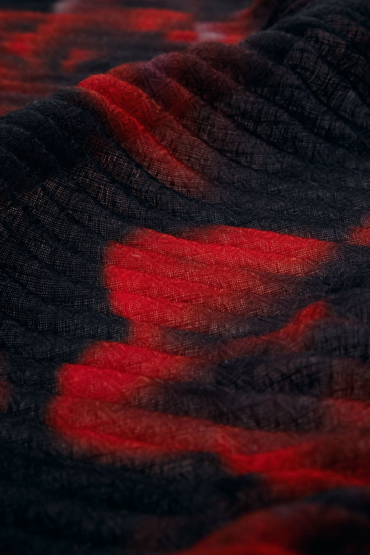 Desigual - Rectangular scarf with red flowers