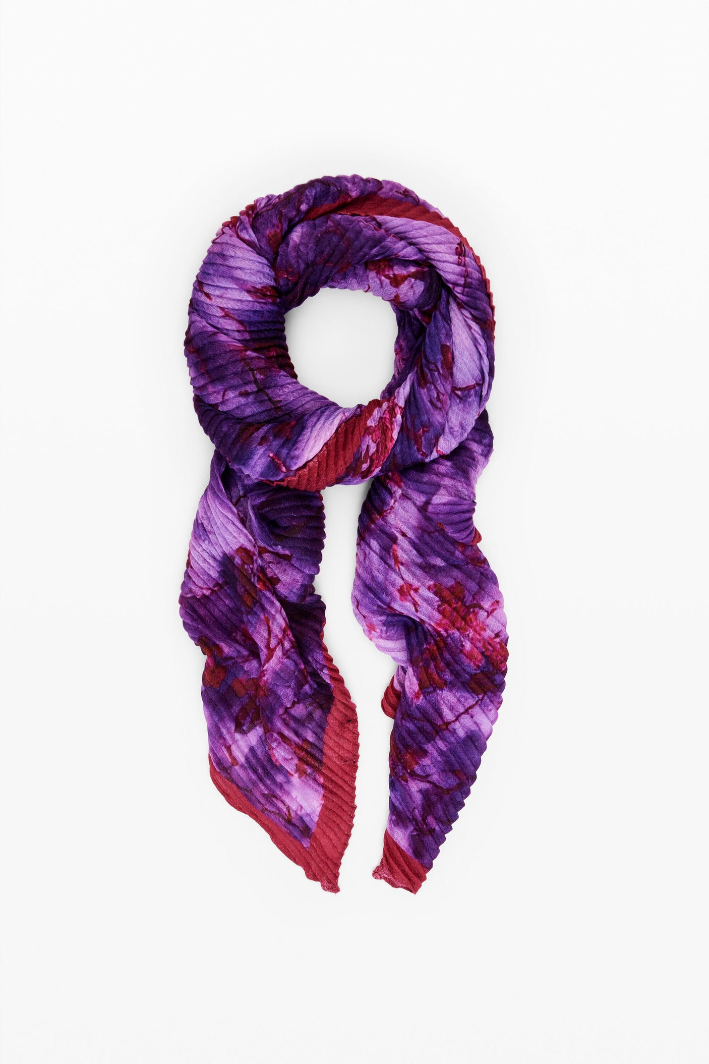 Desigual - Crinkled rectangular floral scarf