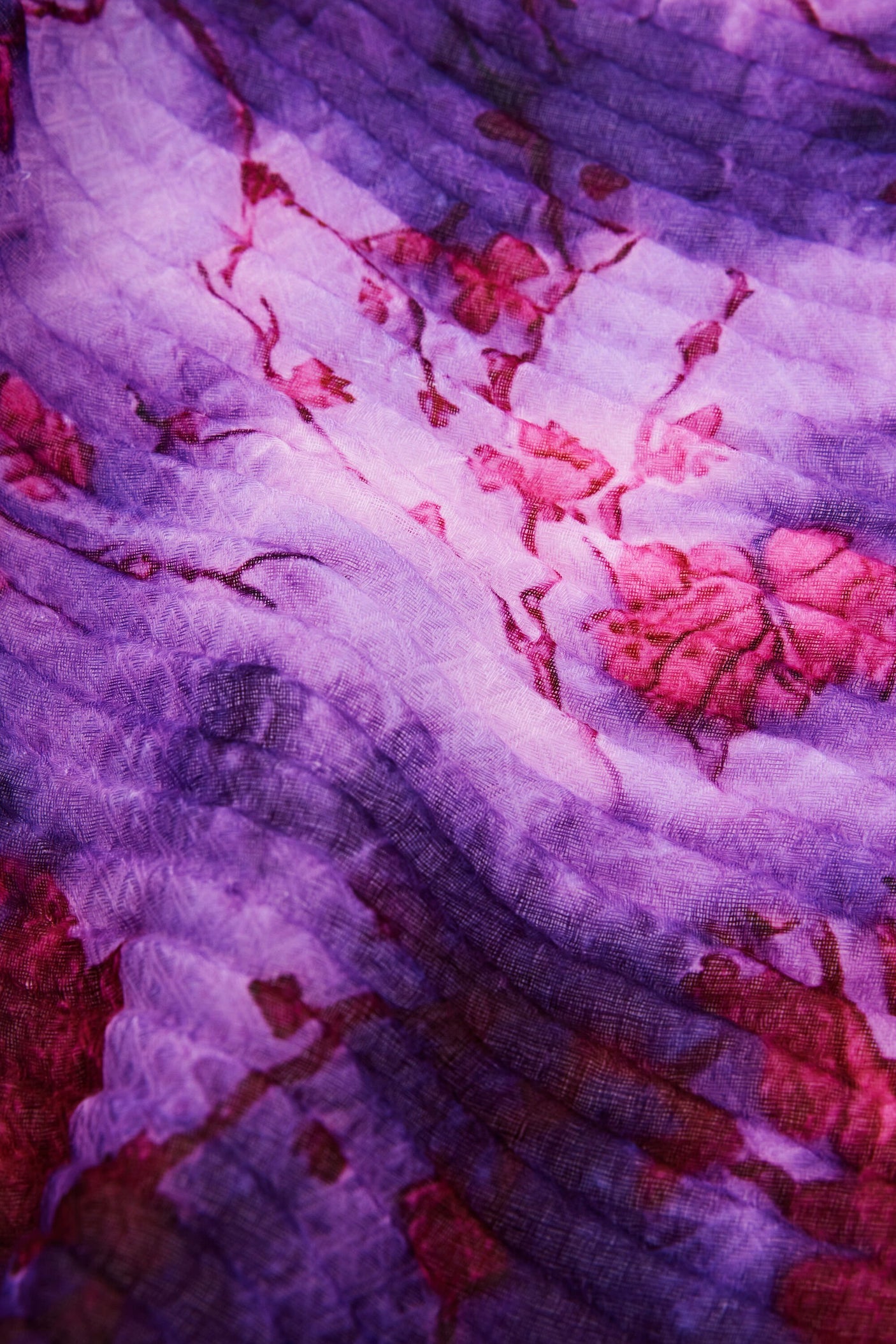 Desigual - Crinkled rectangular floral scarf