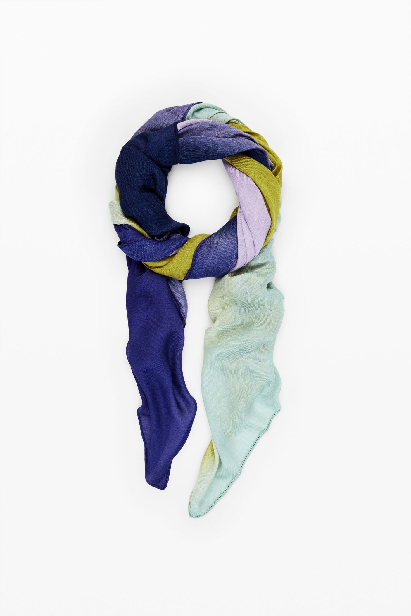 Desigual - Rectangular scarf with diagonal stripes