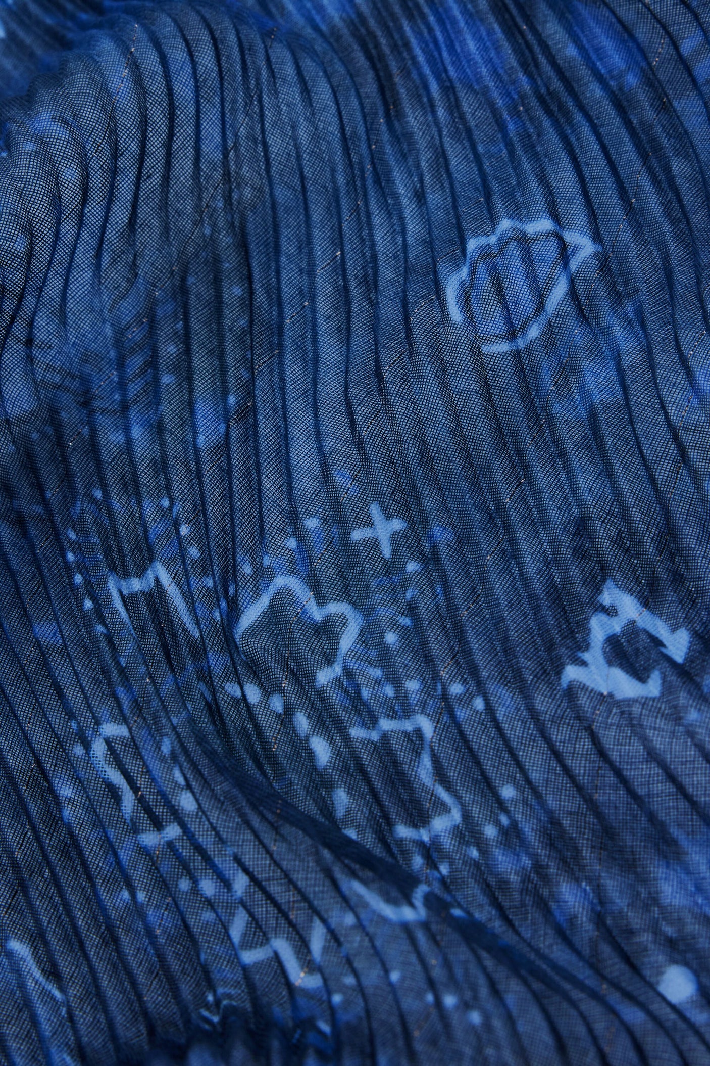 Desigual - Pleated rectangular paisley scarf