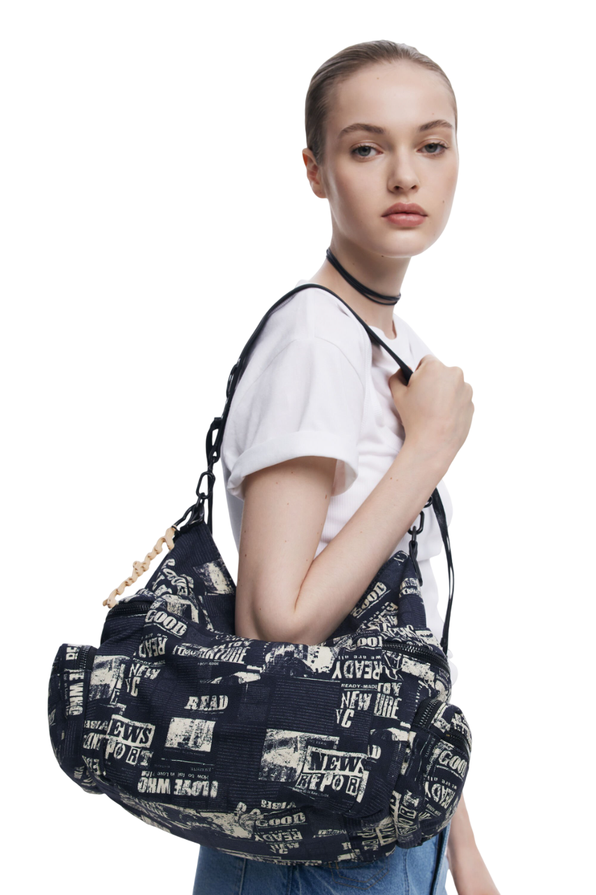 Desigual - Medium newspaper shoulder bag