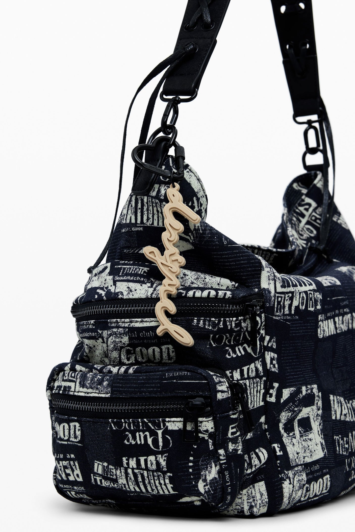 Desigual - Medium newspaper shoulder bag