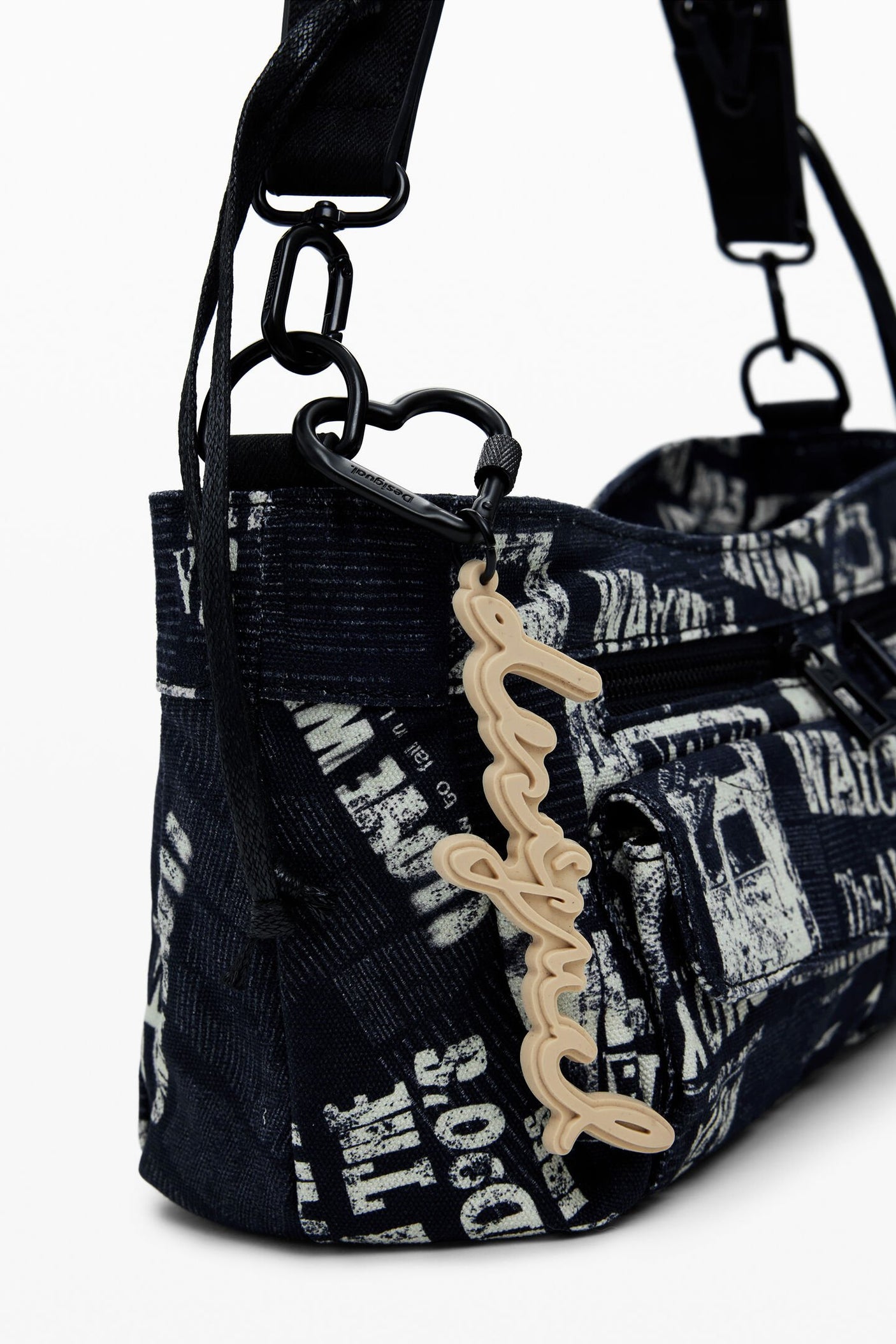 Desigual - Medium newspaper handbag