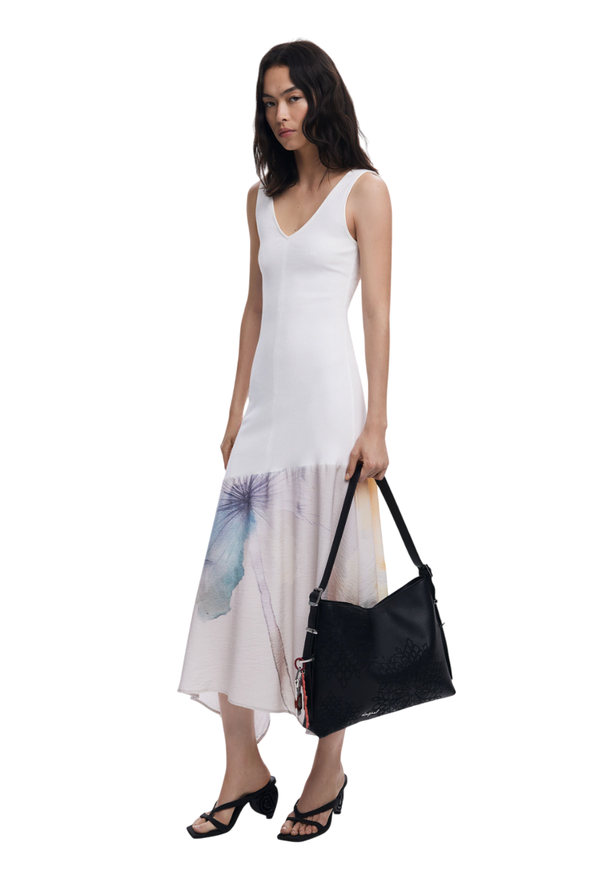 Desigual - Medium embroidered faux leather bag