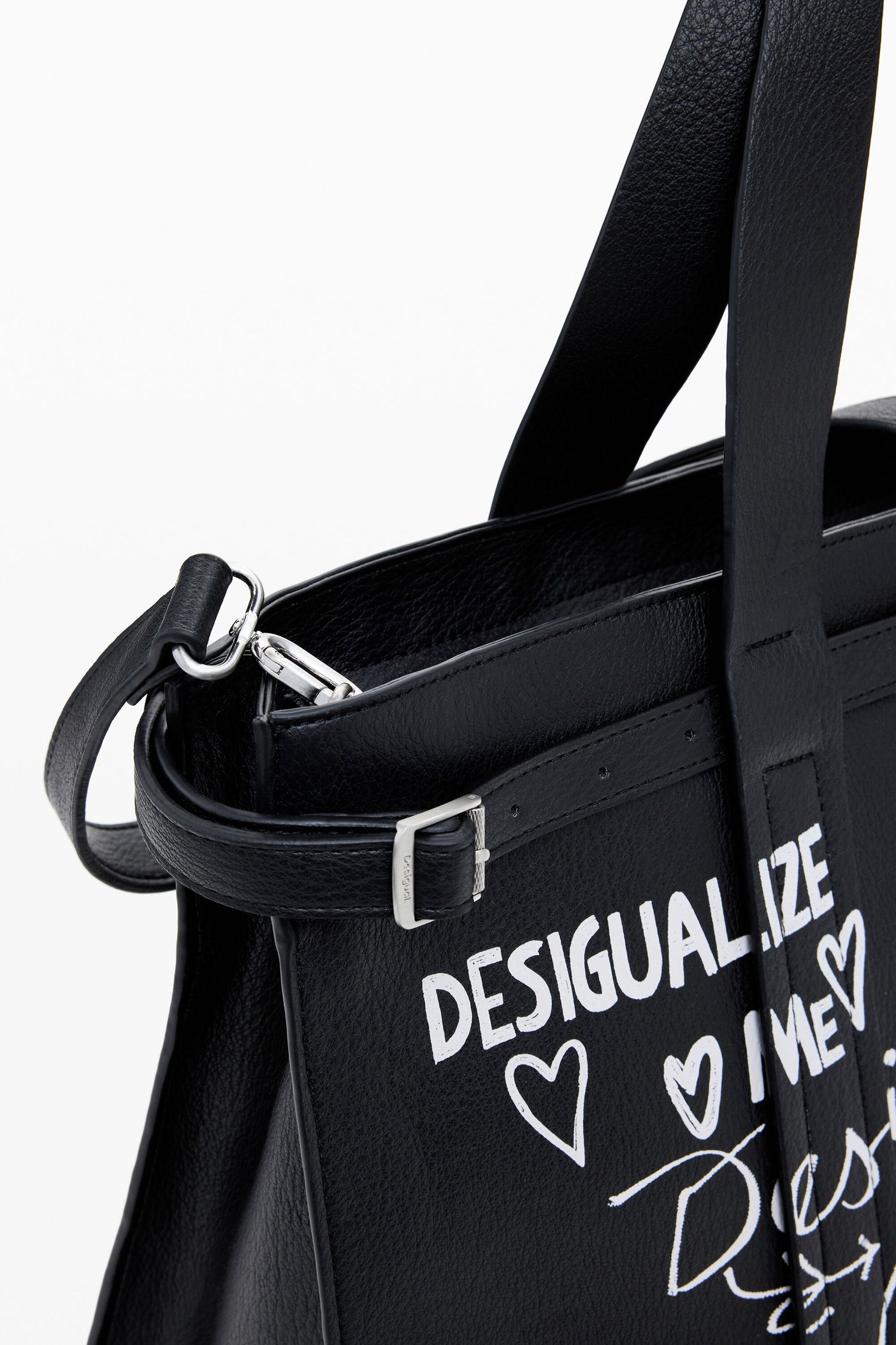 Desigual - Large faux leather shopper bag with letters