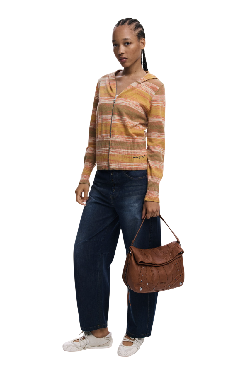 Desigual - Medium embroidered faux leather bag