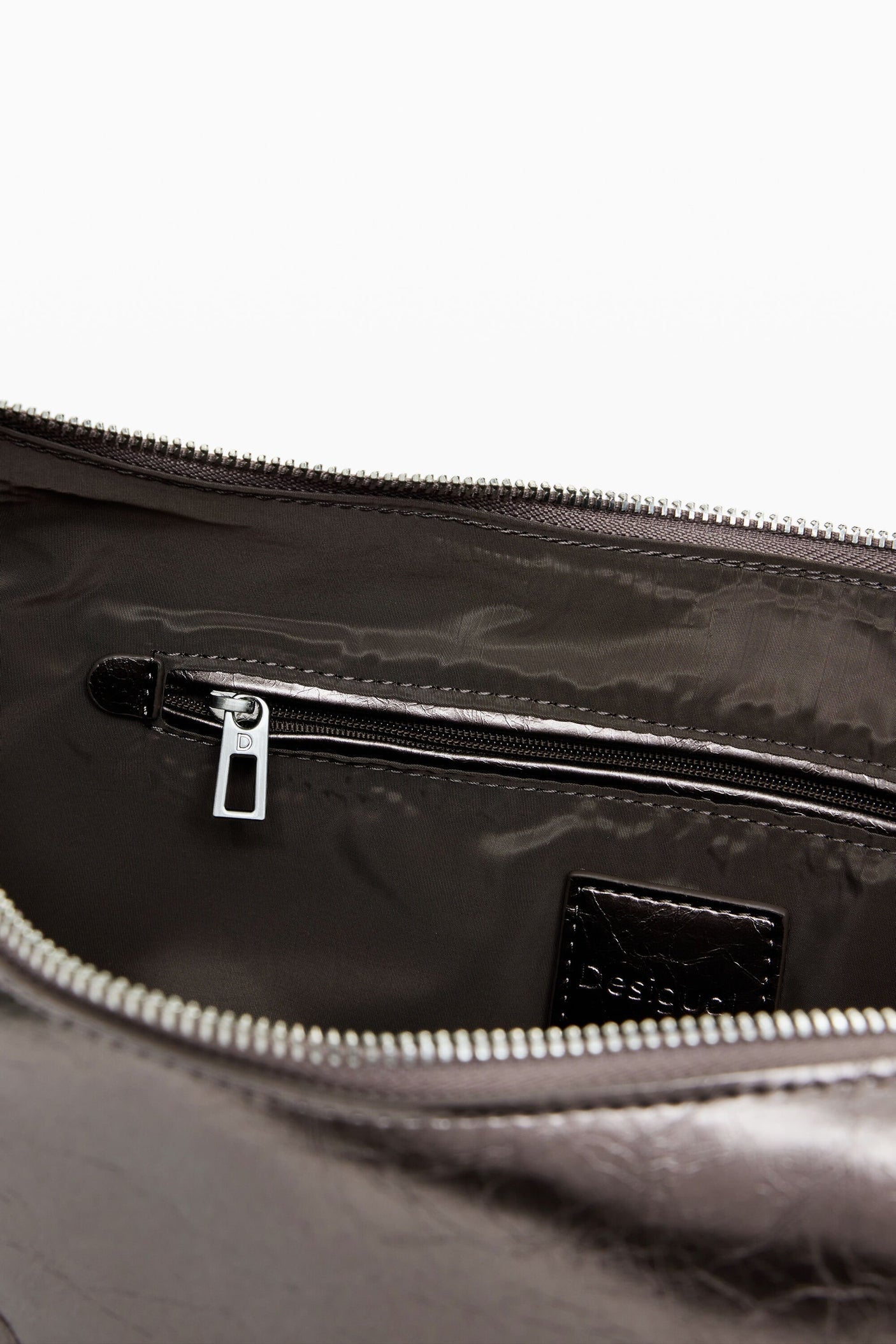 Desigual - Medium metallic crossbody bag with 3D logo