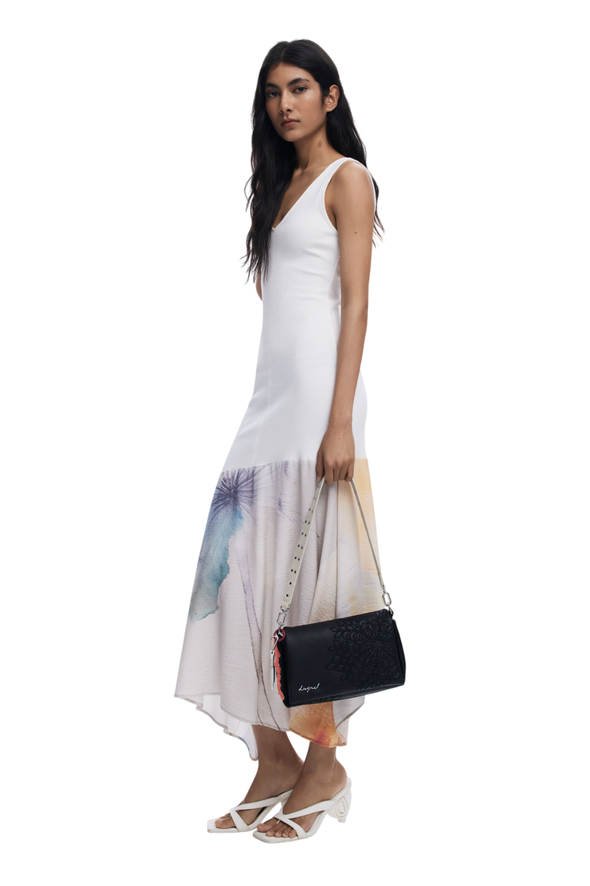 Desigual - Medium faux leather embroidered crossbody bag