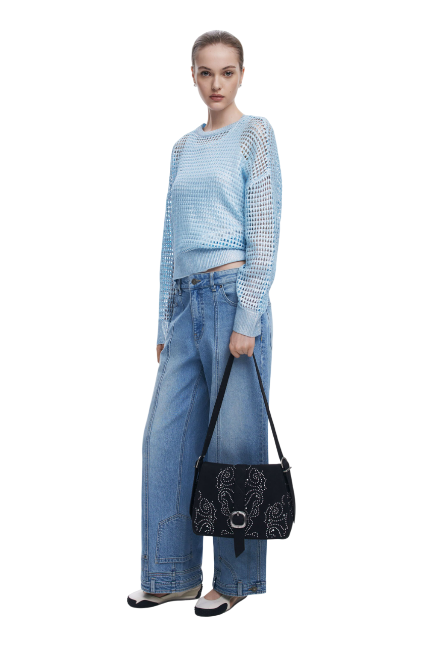 Desigual - Small crossbody faux leather studded bag