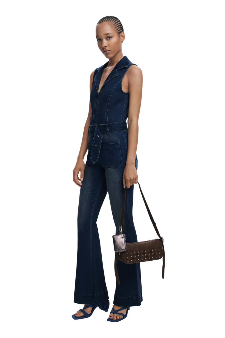 Desigual - Small studded patch baguette bag