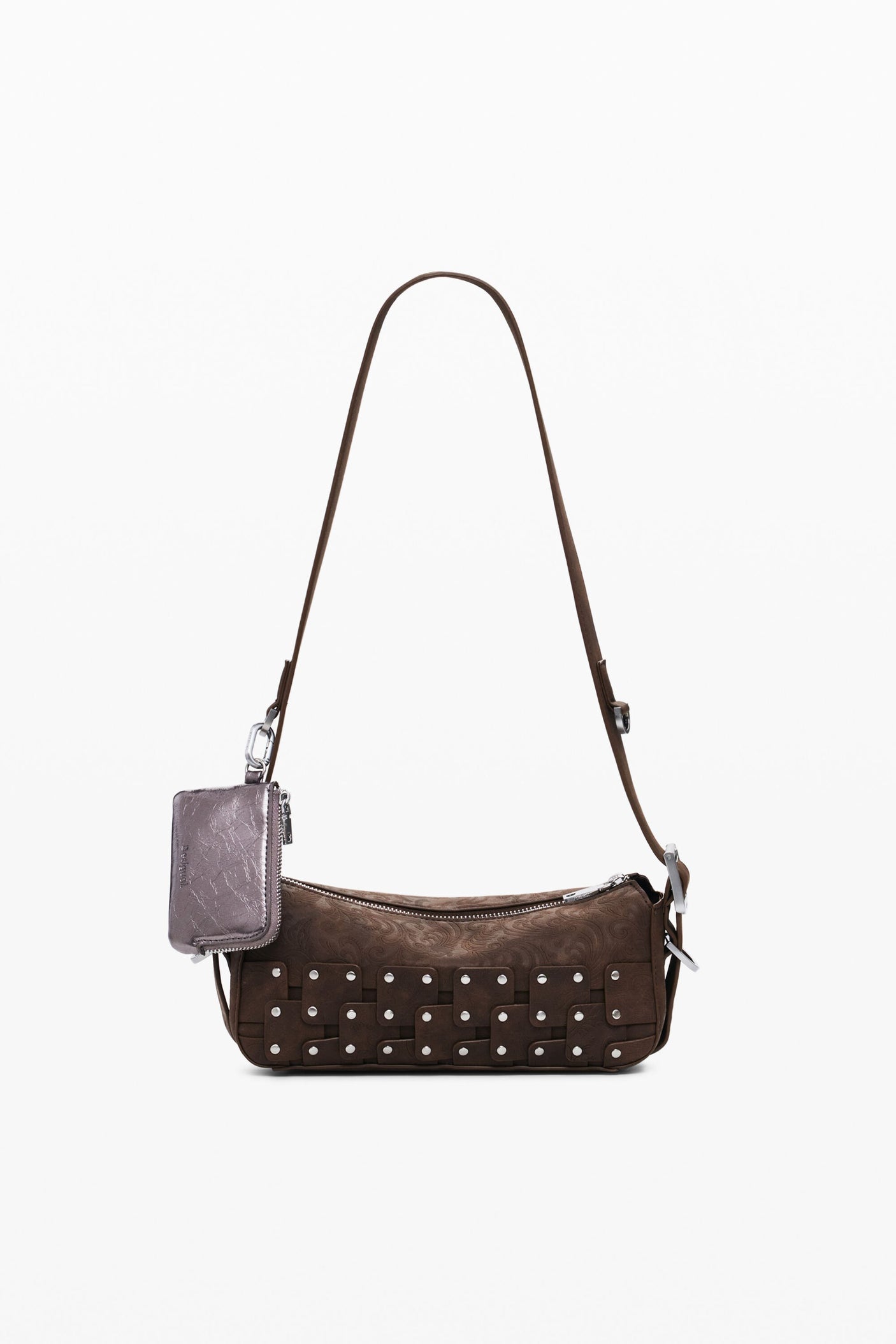 Desigual - Small studded patch baguette bag