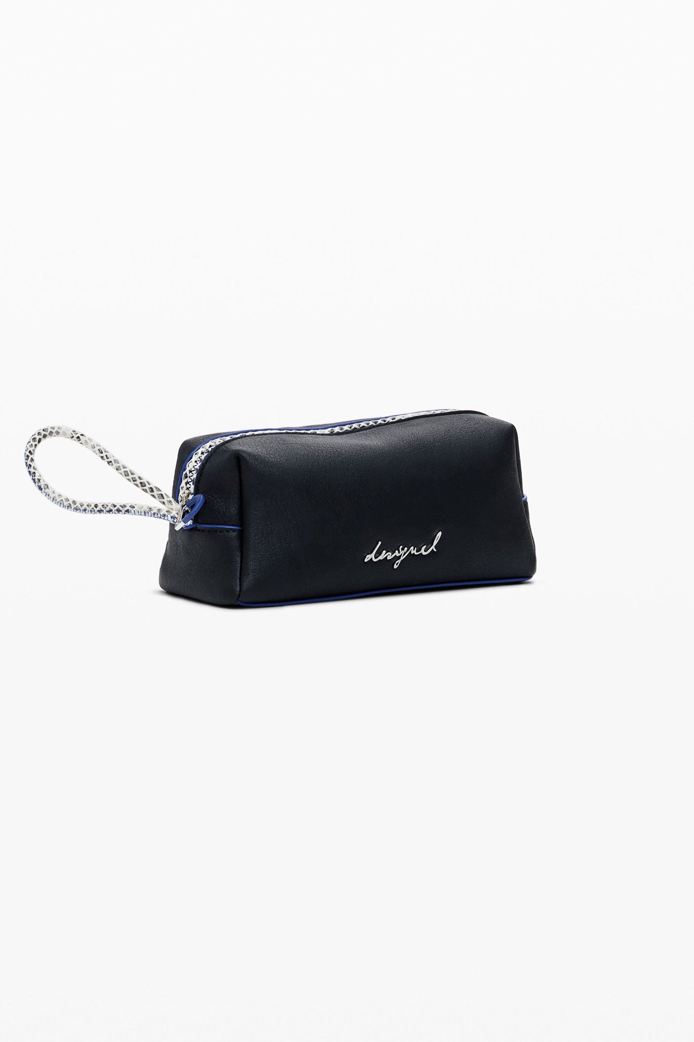 Desigual - Medium faux leather toiletry bag with contrasts