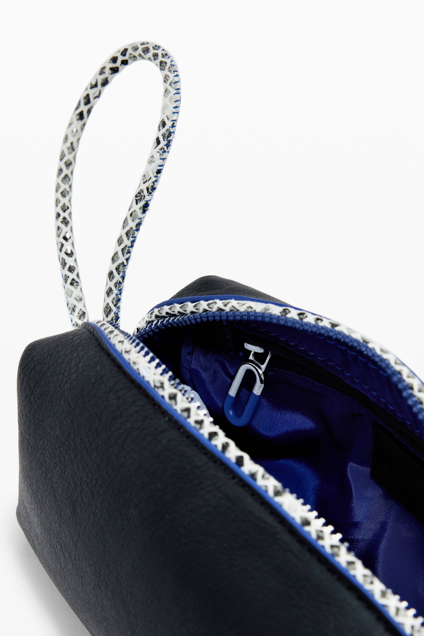 Desigual - Medium faux leather toiletry bag with contrasts