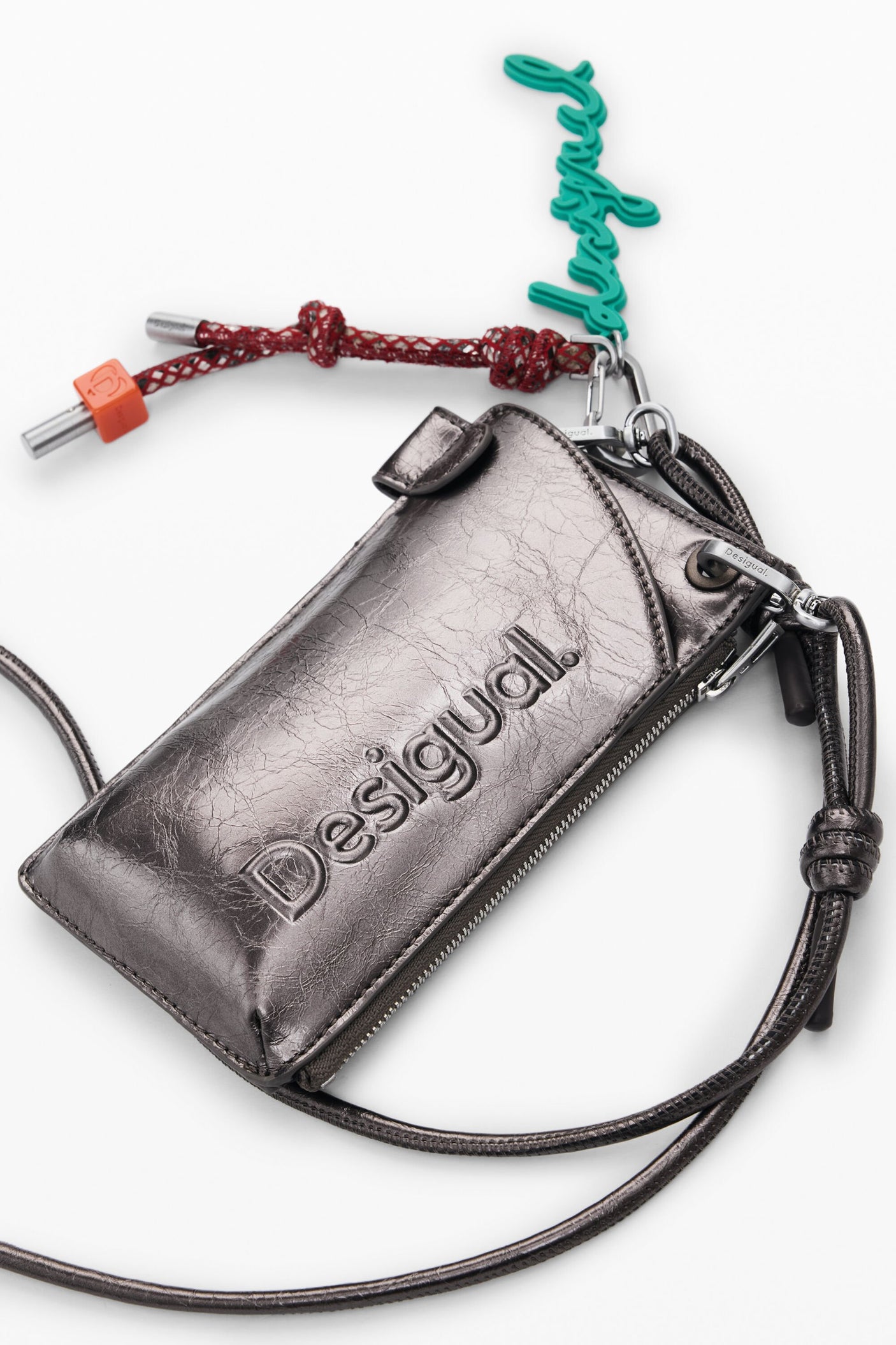 Desigual - Medium metallic 3D logo phone holder