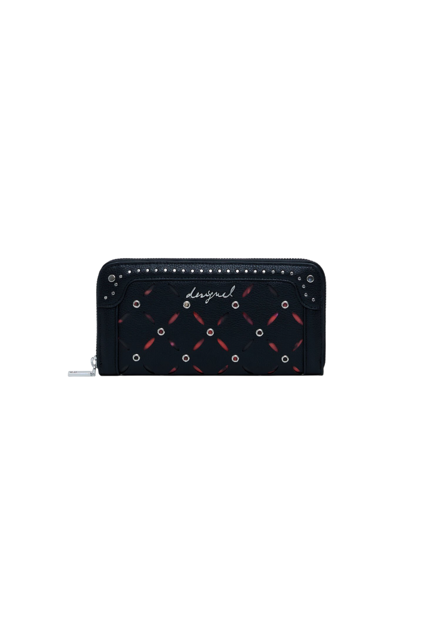 Desigual - Large perforated studded wallet