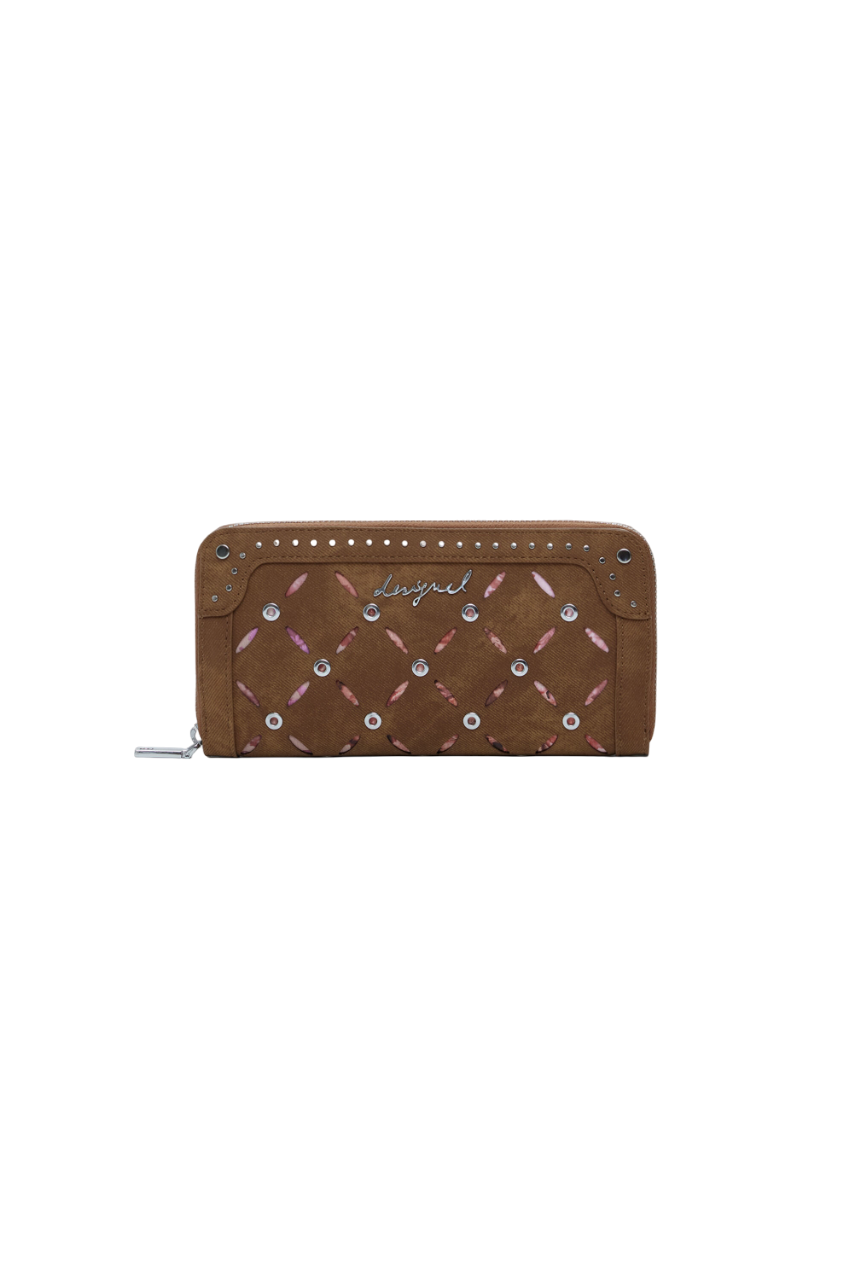 Desigual - Large perforated studded wallet