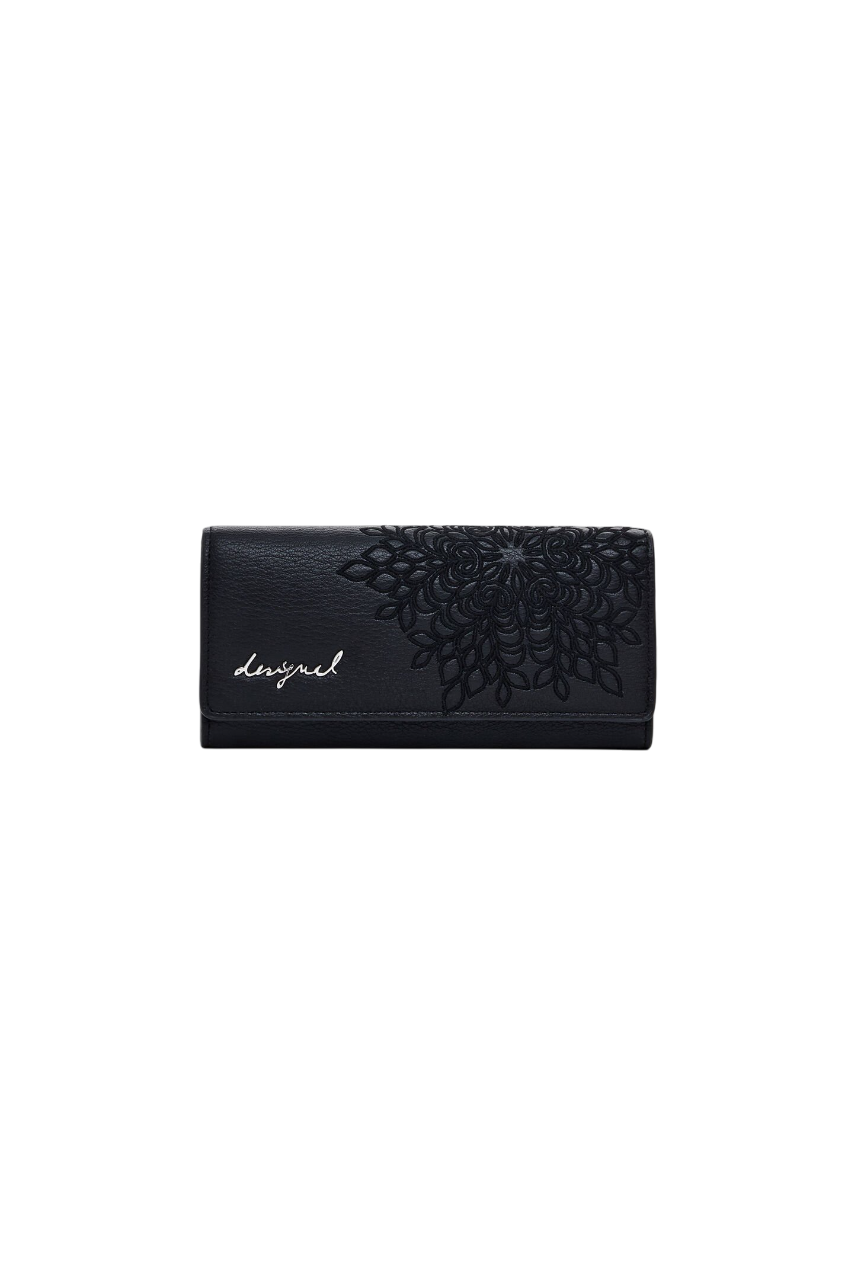 Desigual - Medium embroidered faux leather wallet