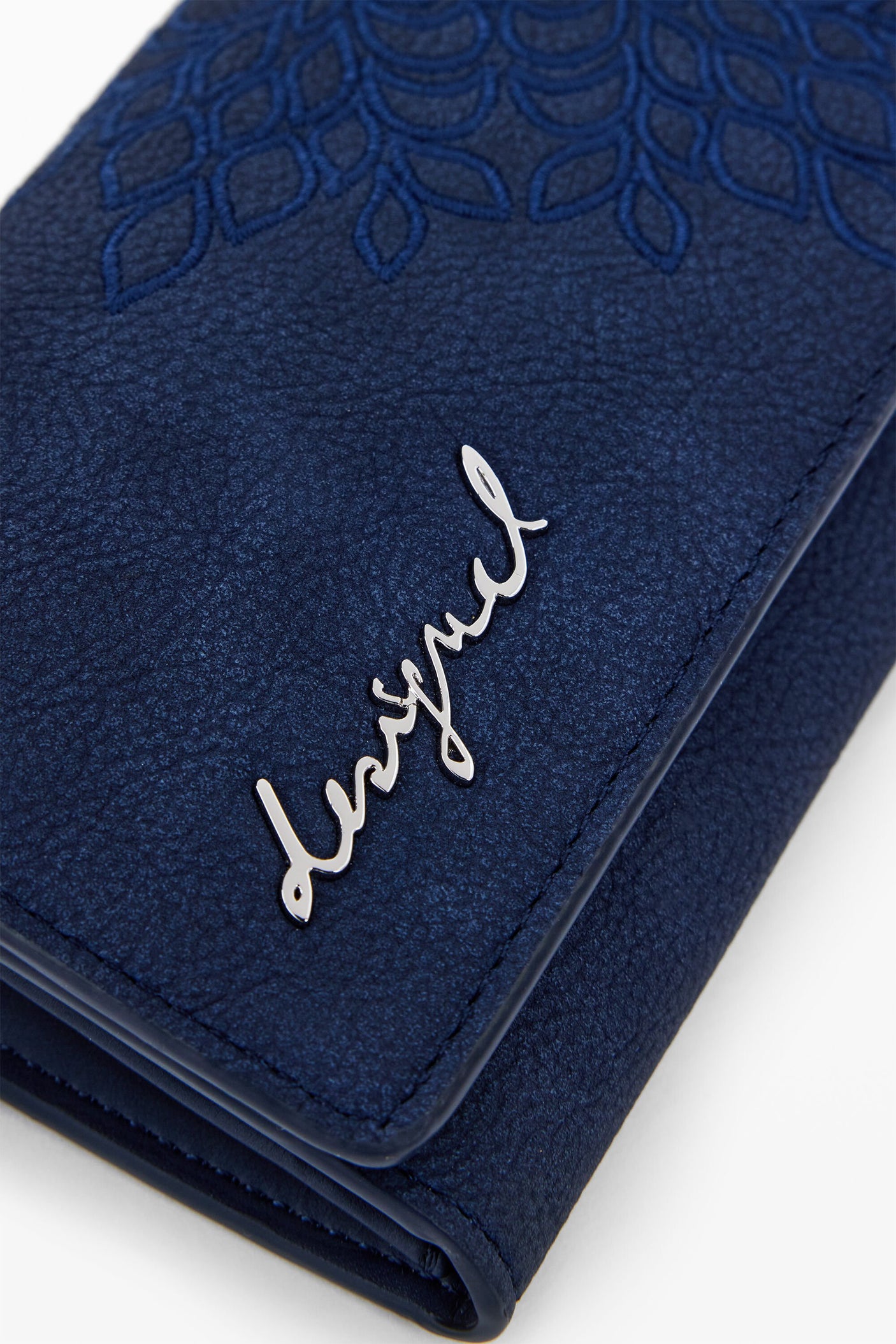 Desigual - Medium embroidered faux leather wallet