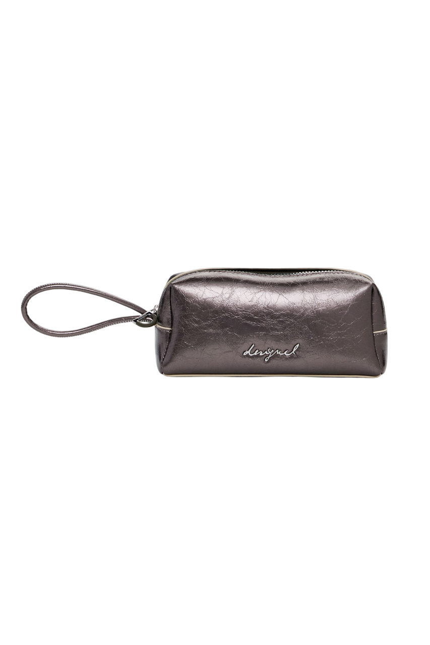 Desigual - Medium elongated metallic toiletry bag