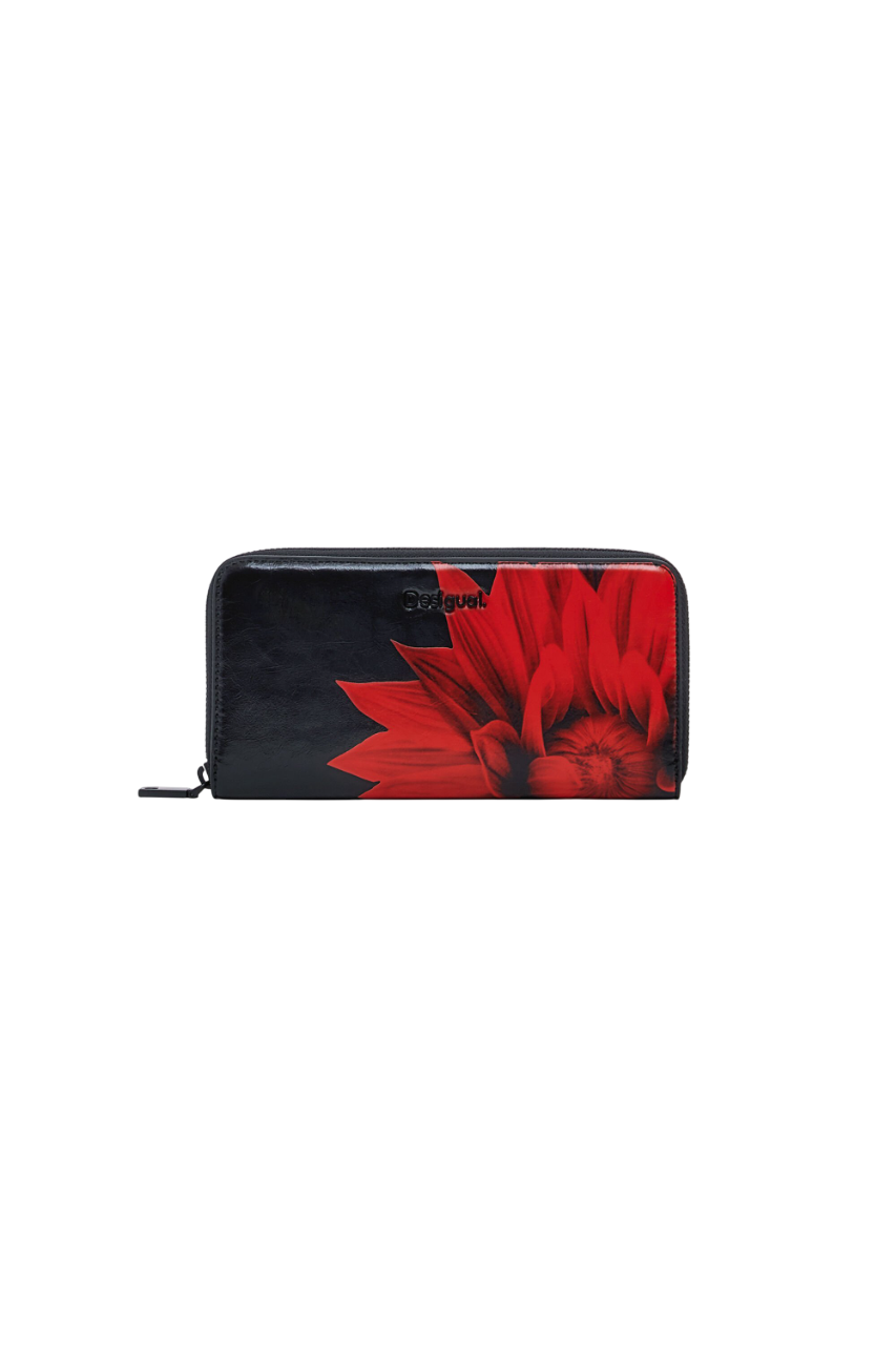Desigual - Large floral leather-effect wallet