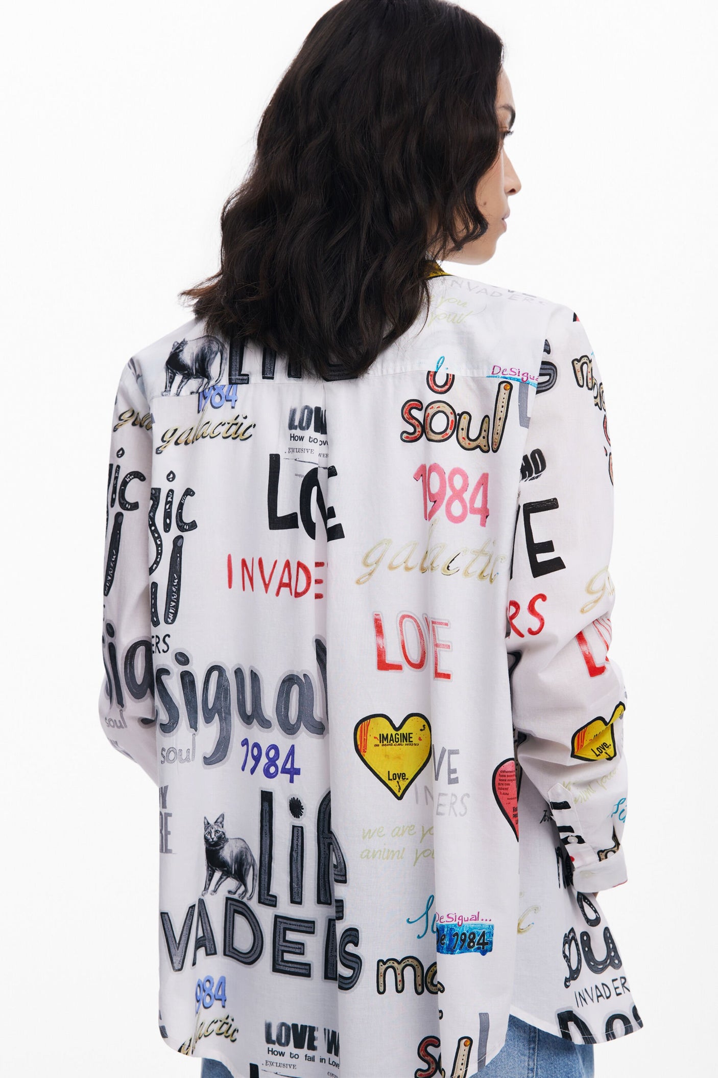 Desigual - Cotton shirt with letters