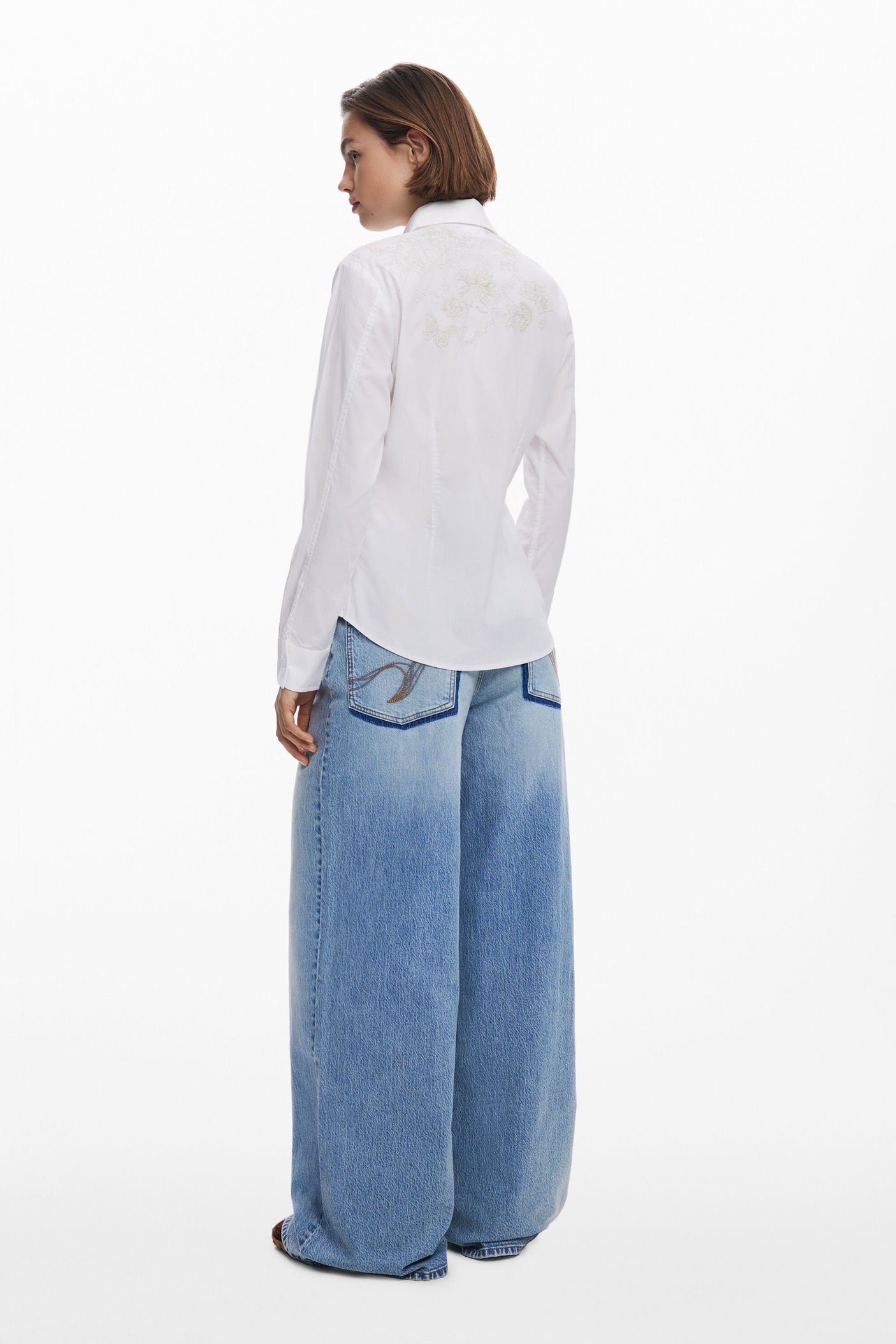 Desigual - Plain shirt with embroidery