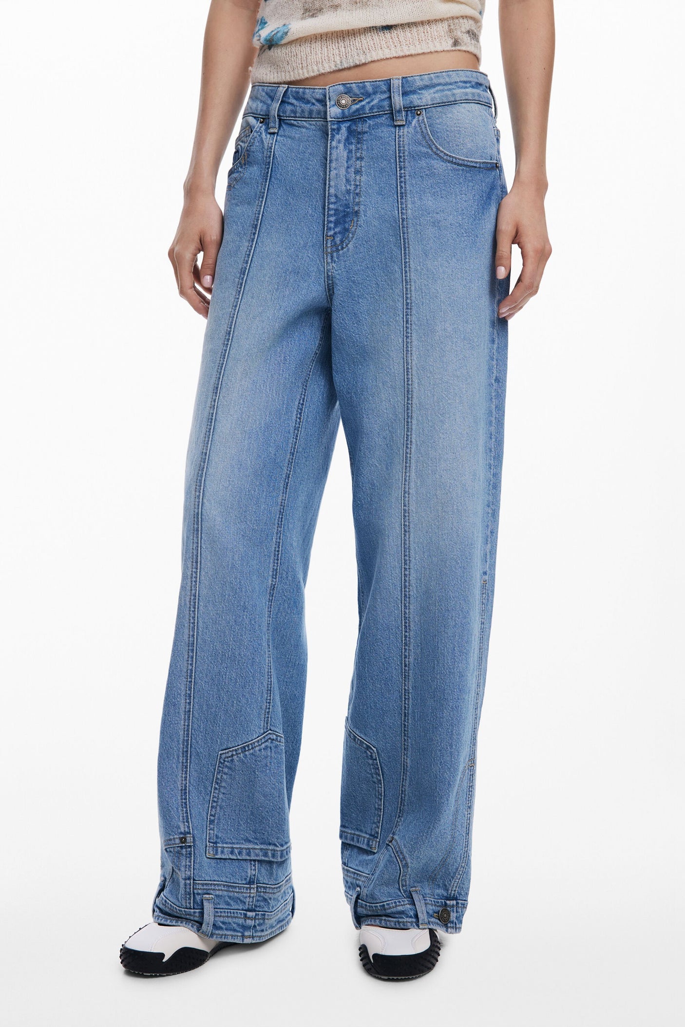 Desigual - Straight jeans with inverted effect