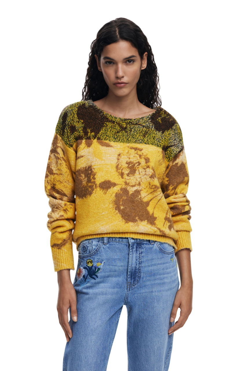 Desigual - Embroidered flower jeans