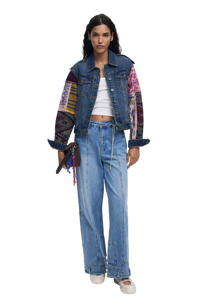 Desigual - Denim jacket with combined sleeves