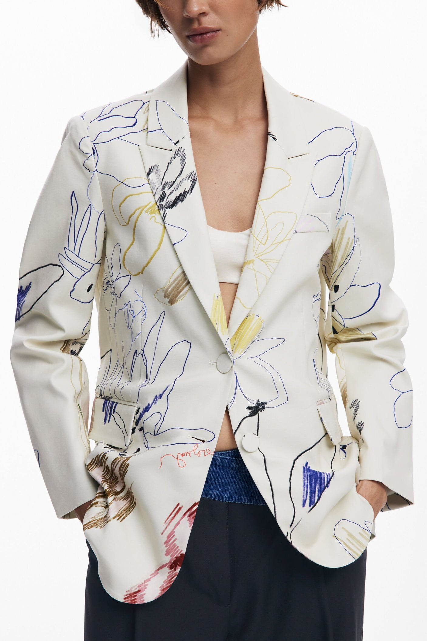 Desigual - Blazer with strokes