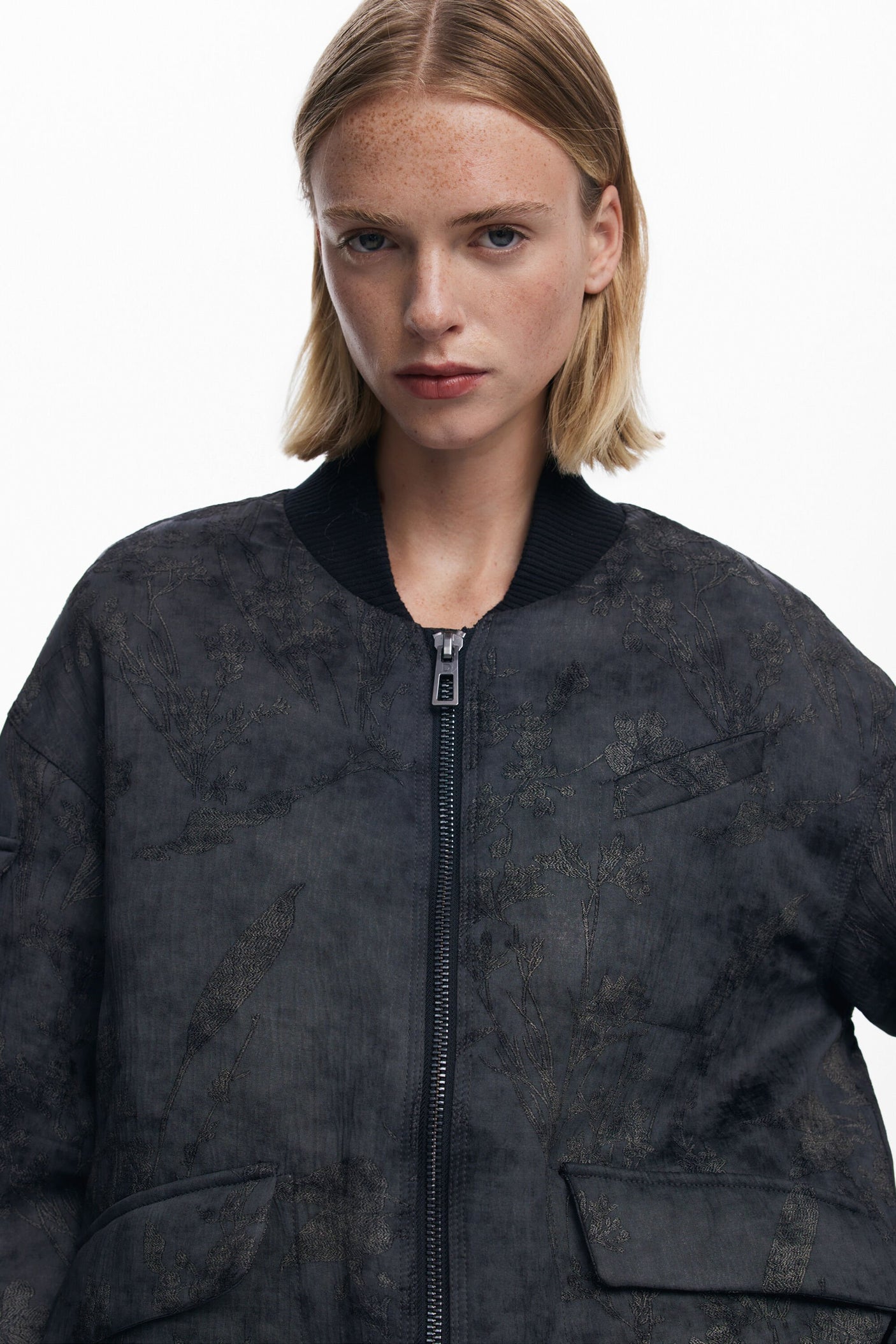 Desigual - Embroidered bomber jacket