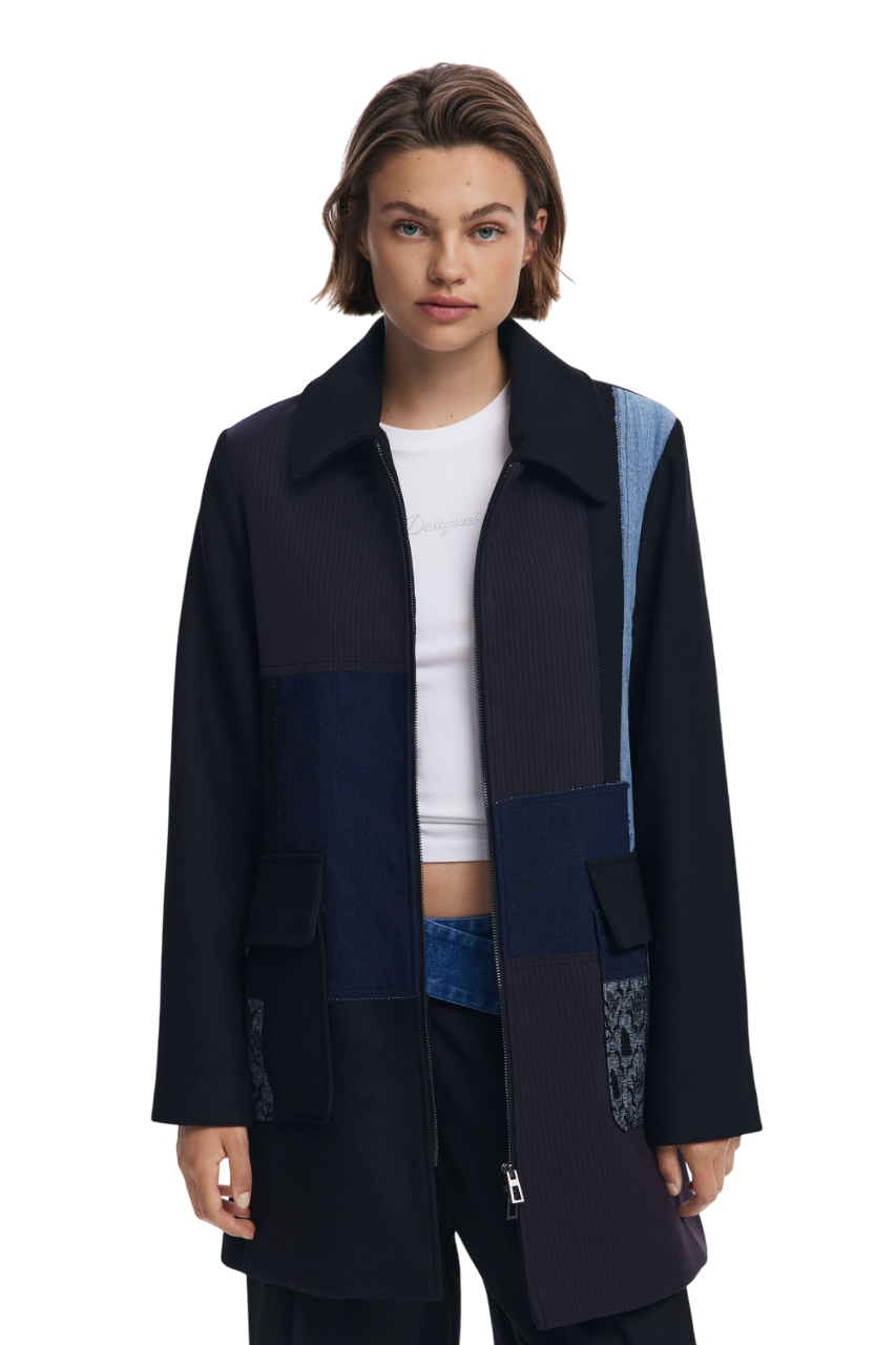 Desigual - Straight patchwork coat