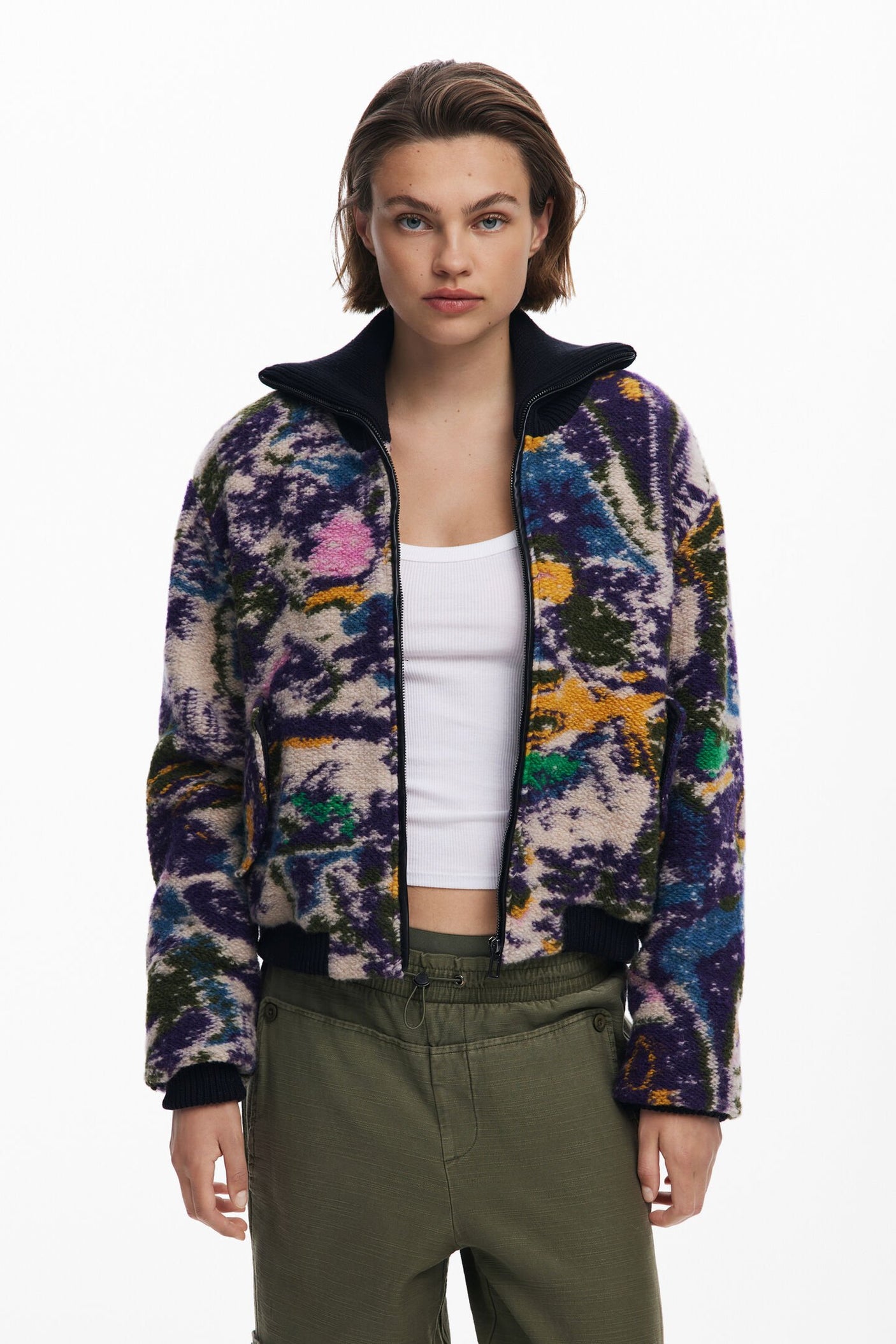 Desigual - Heathered bomber jacket