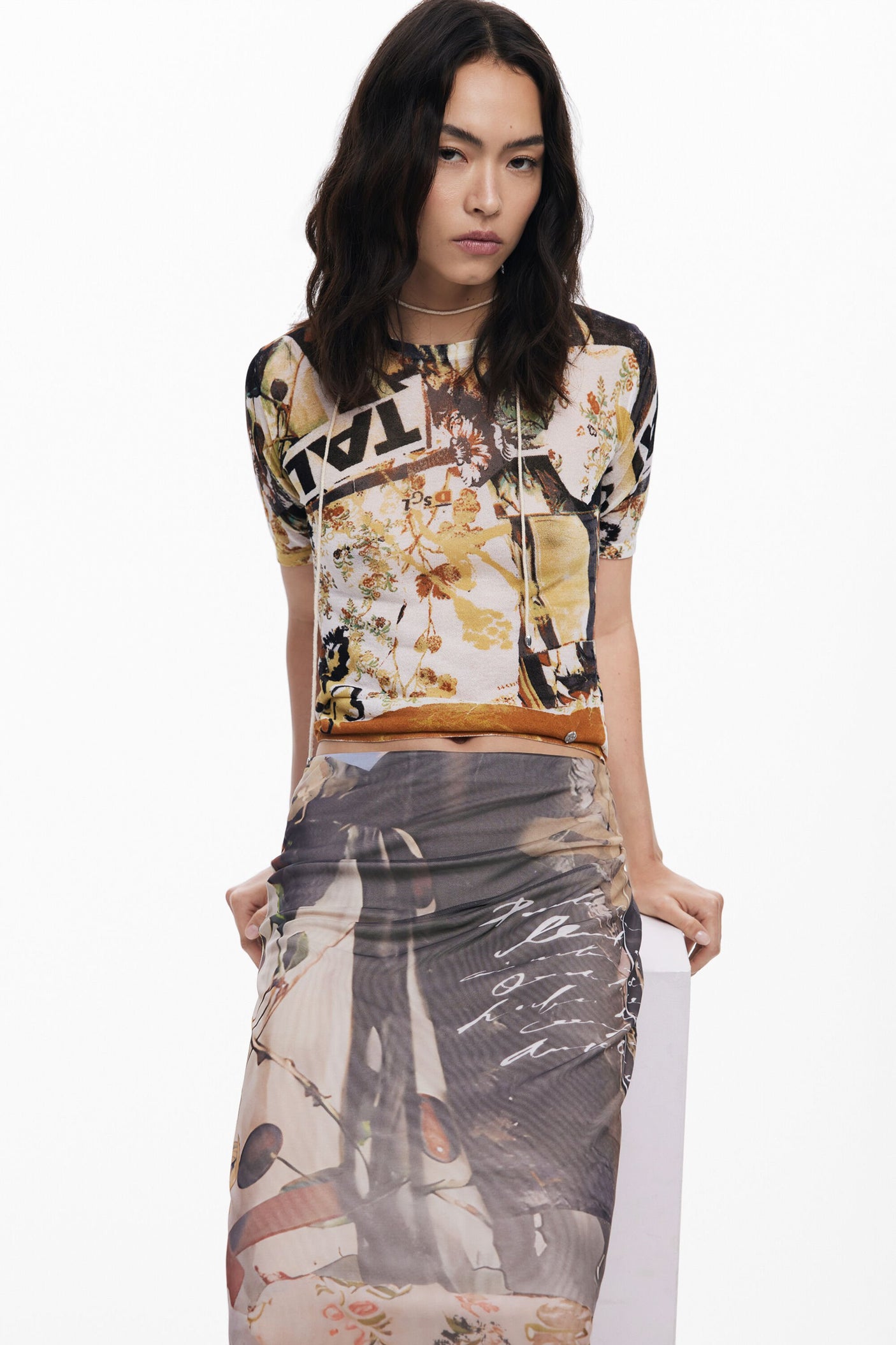 Desigual - Collage tulle skirt