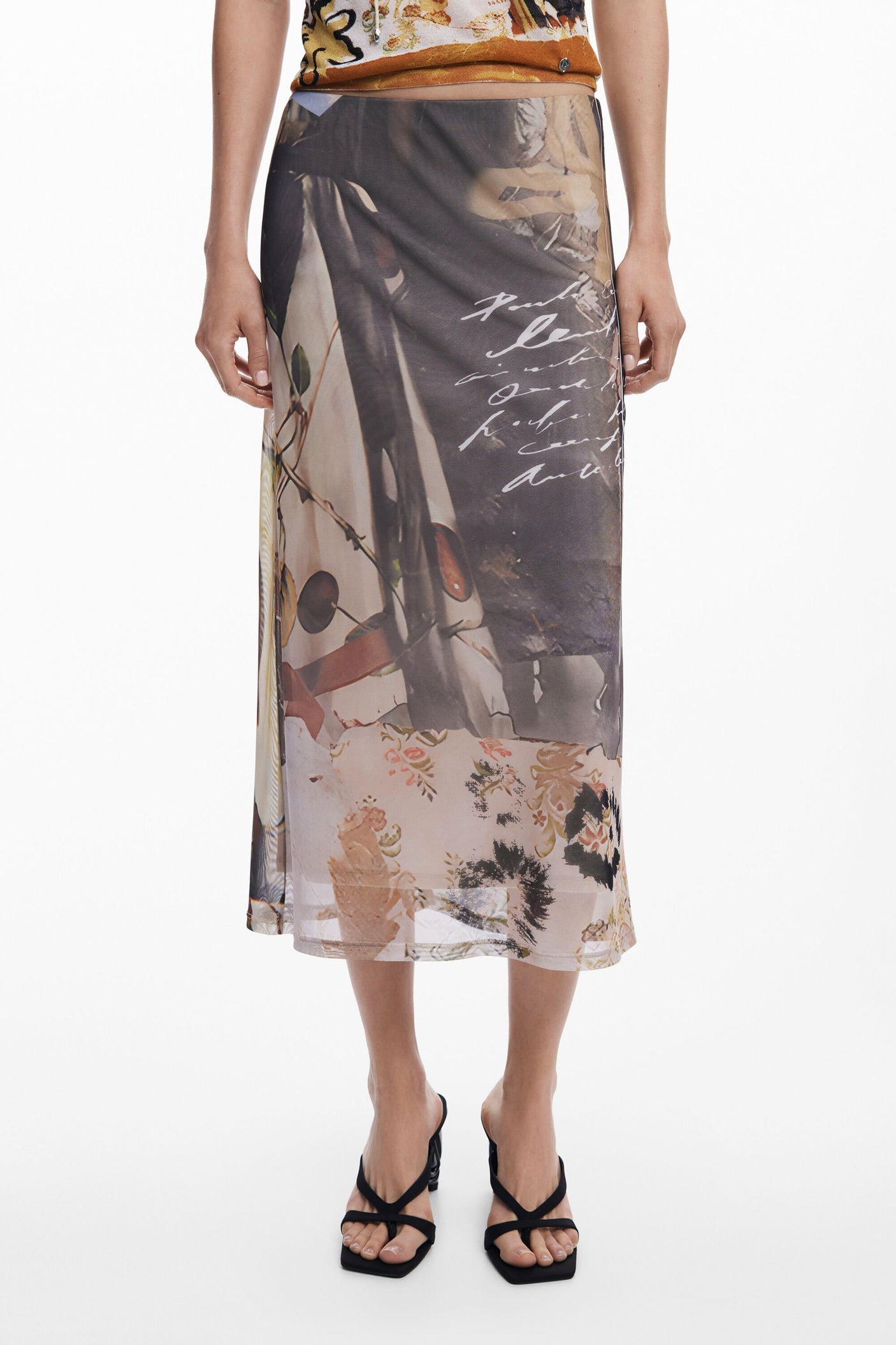 Desigual - Collage tulle skirt