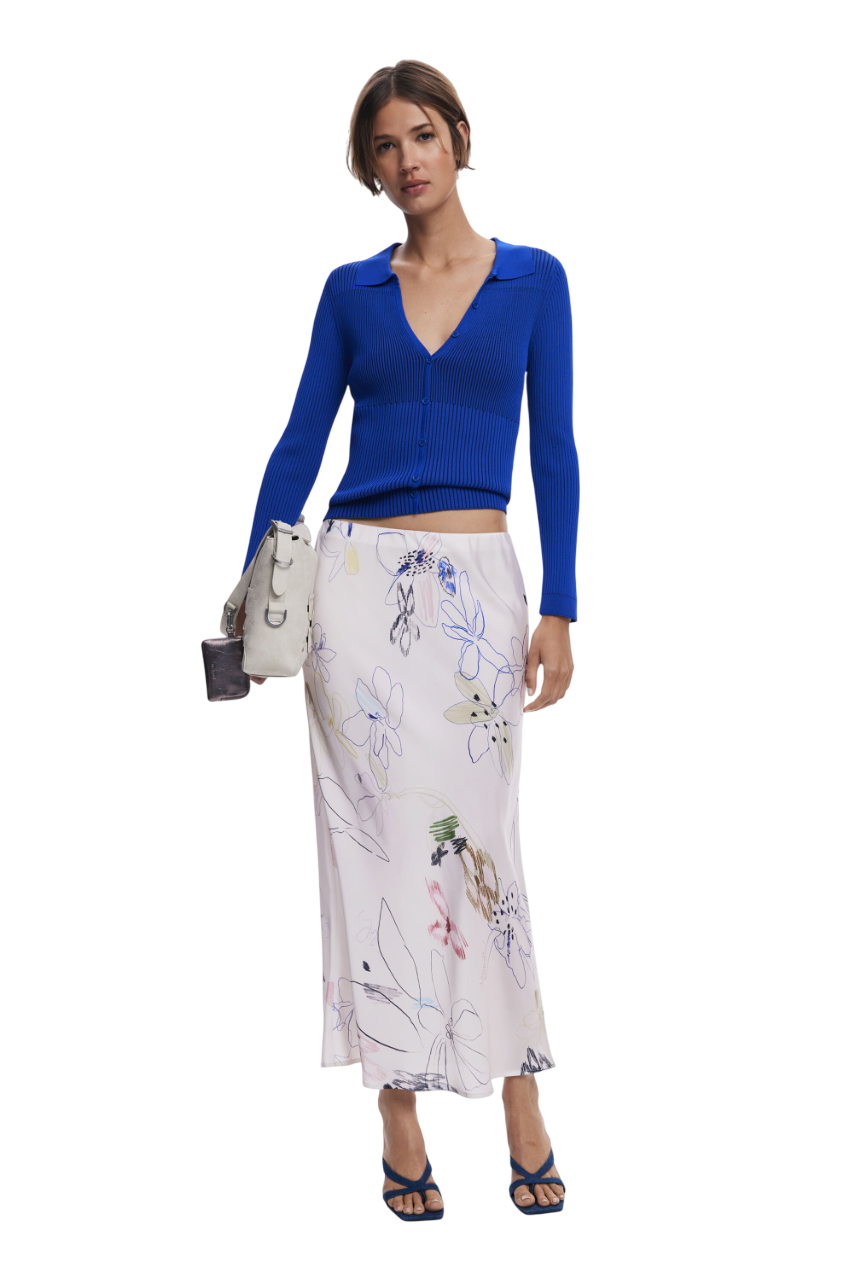 Desigual - Long skirt with strokes